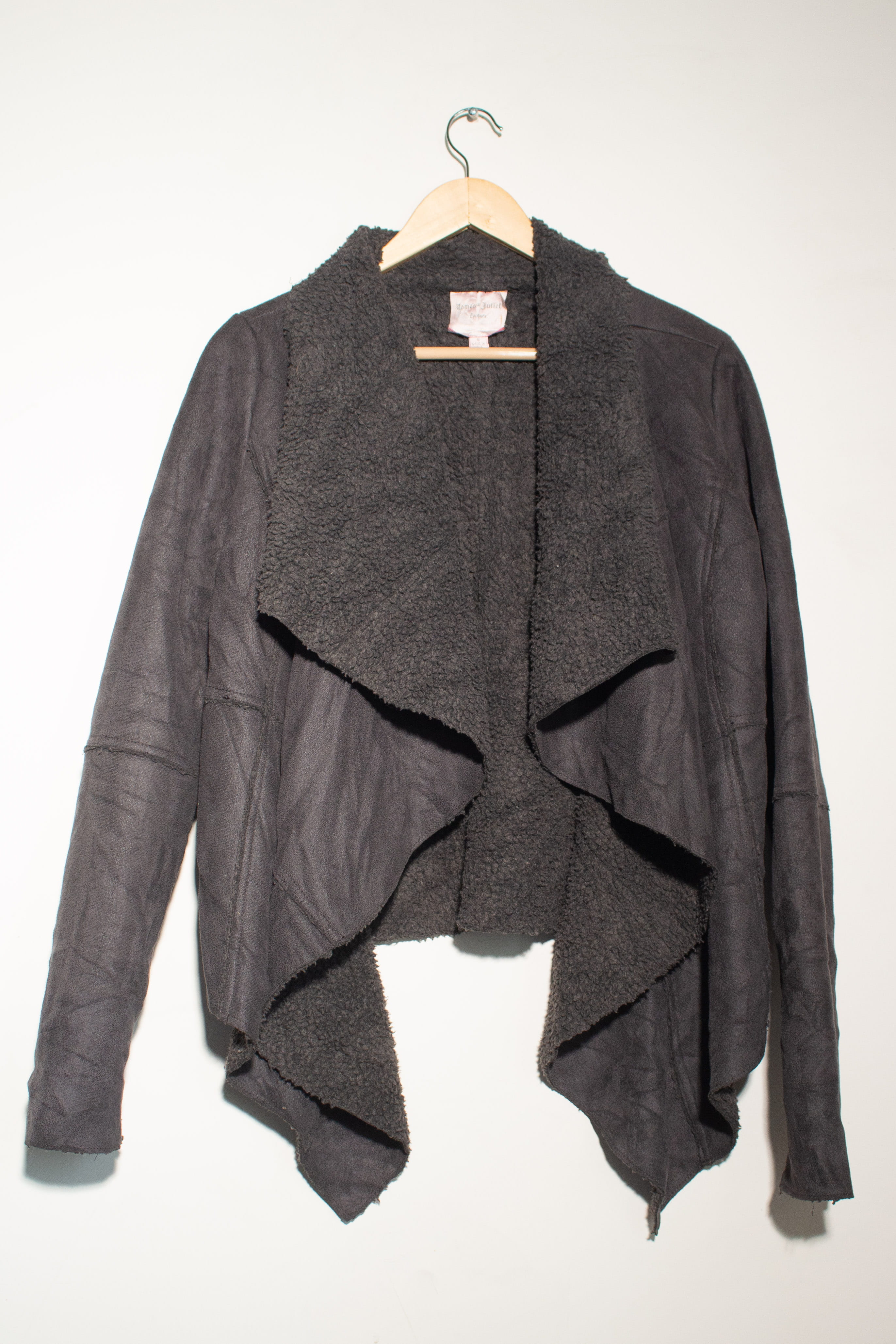 Gray Patchwork Sherpa Throw Jacket (2000s)