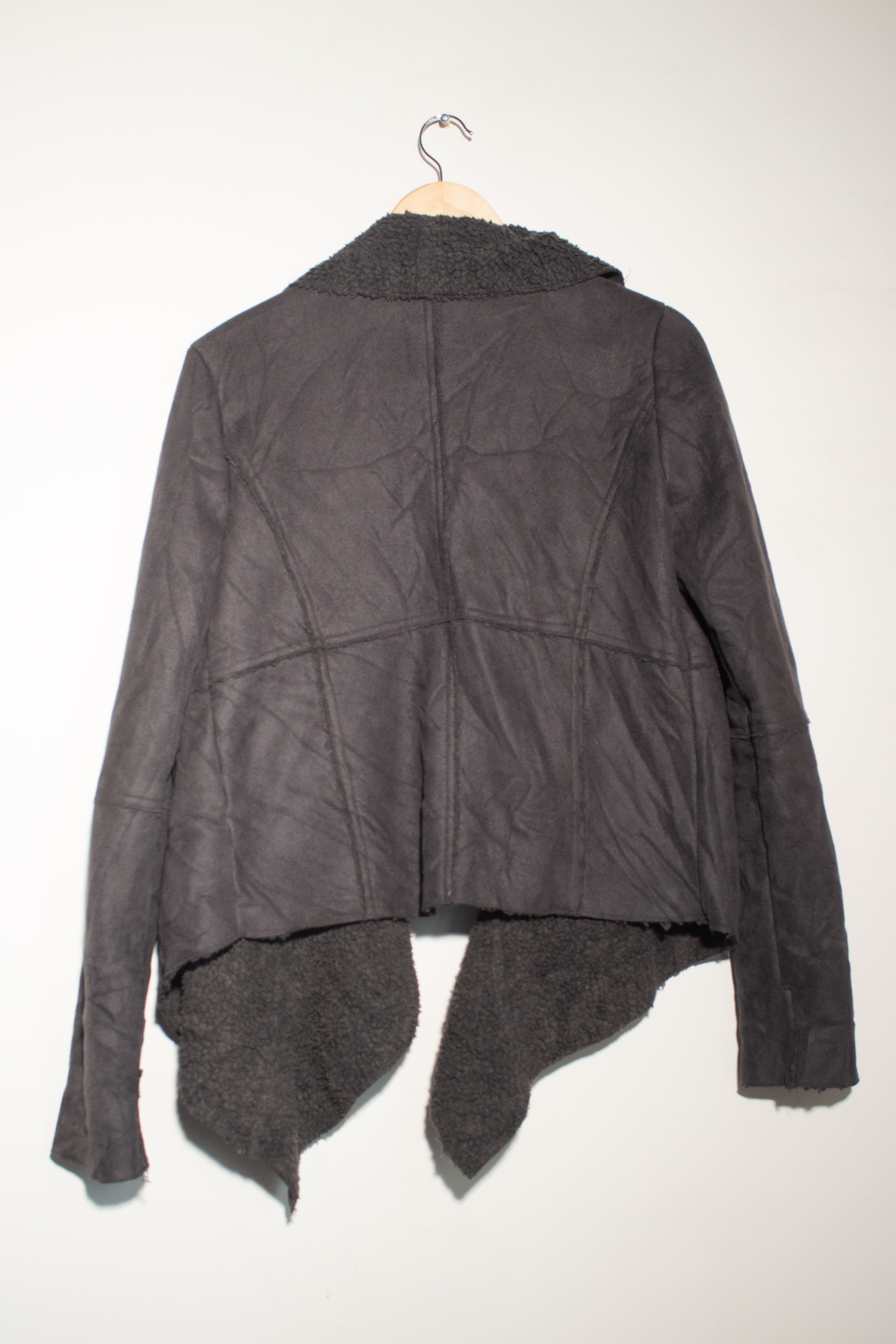 Gray Patchwork Sherpa Throw Jacket (2000s)