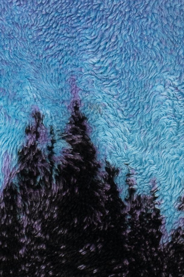 Vintage Black Mountain Outdoor Scenic Wraparound Print Fleece Zip-Up (1990s)