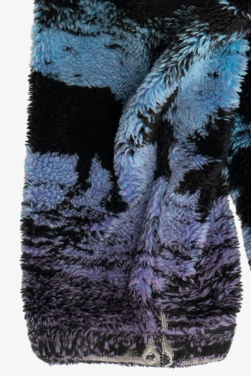 Vintage Black Mountain Outdoor Scenic Wraparound Print Fleece Zip-Up (1990s)