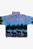 Vintage Black Mountain Outdoor Scenic Wraparound Print Fleece Zip-Up (1990s)