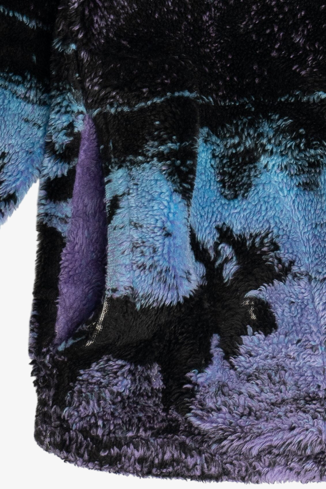 Vintage Black Mountain Outdoor Scenic Wraparound Print Fleece Zip-Up (1990s)