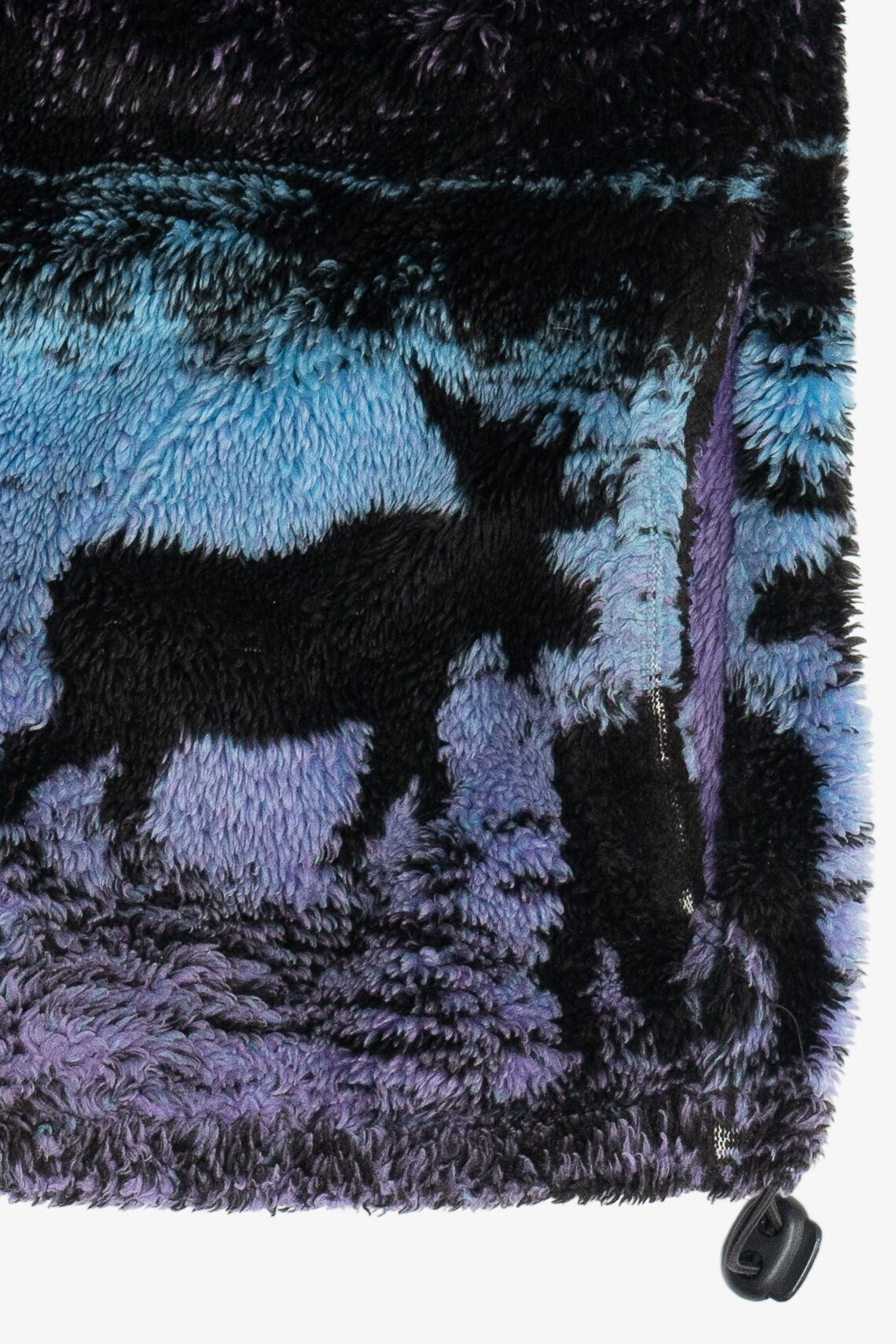 Vintage Black Mountain Outdoor Scenic Wraparound Print Fleece Zip-Up (1990s)