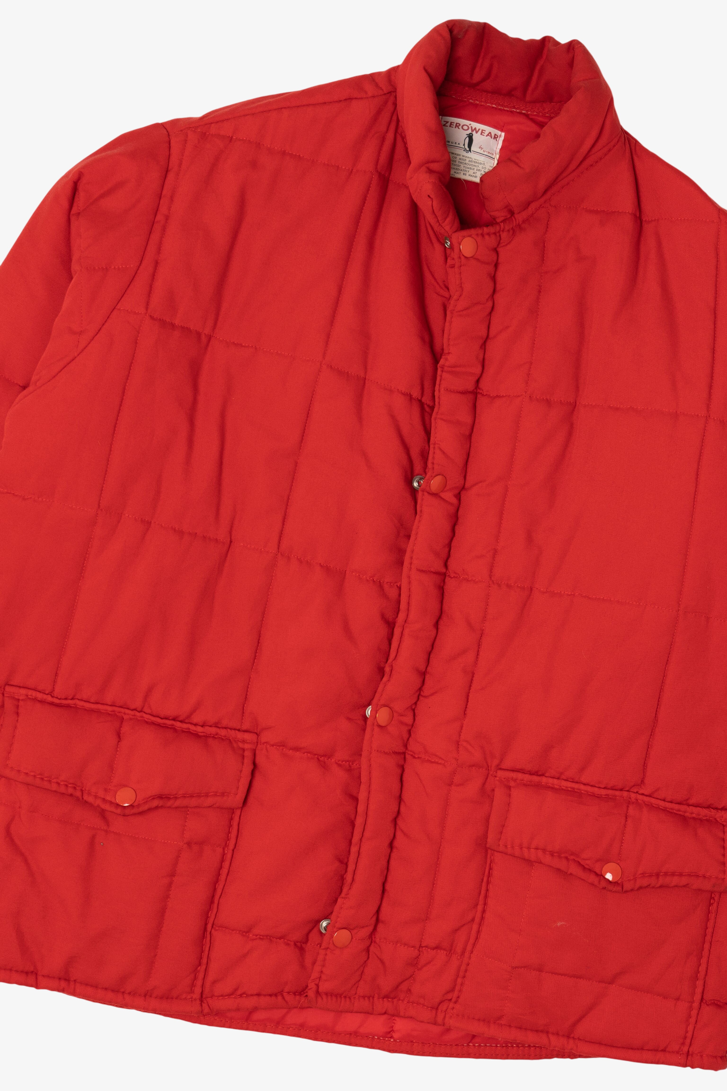 Vintage Red Zerowear Quilted Puffer Jacket (1980s)