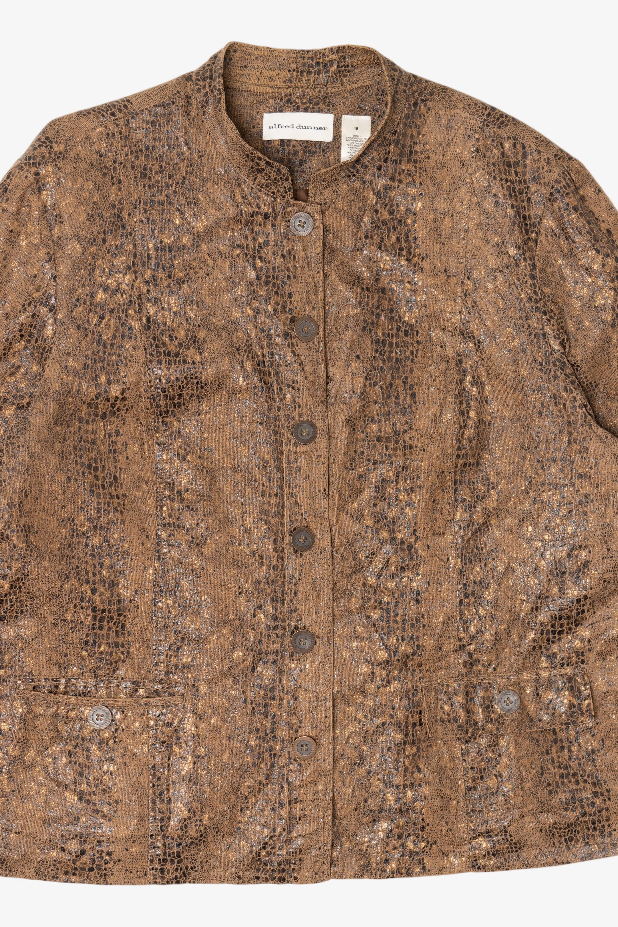 Vintage Alfred Dunner Snakeskin Print Lightweight Jacket (2000s)