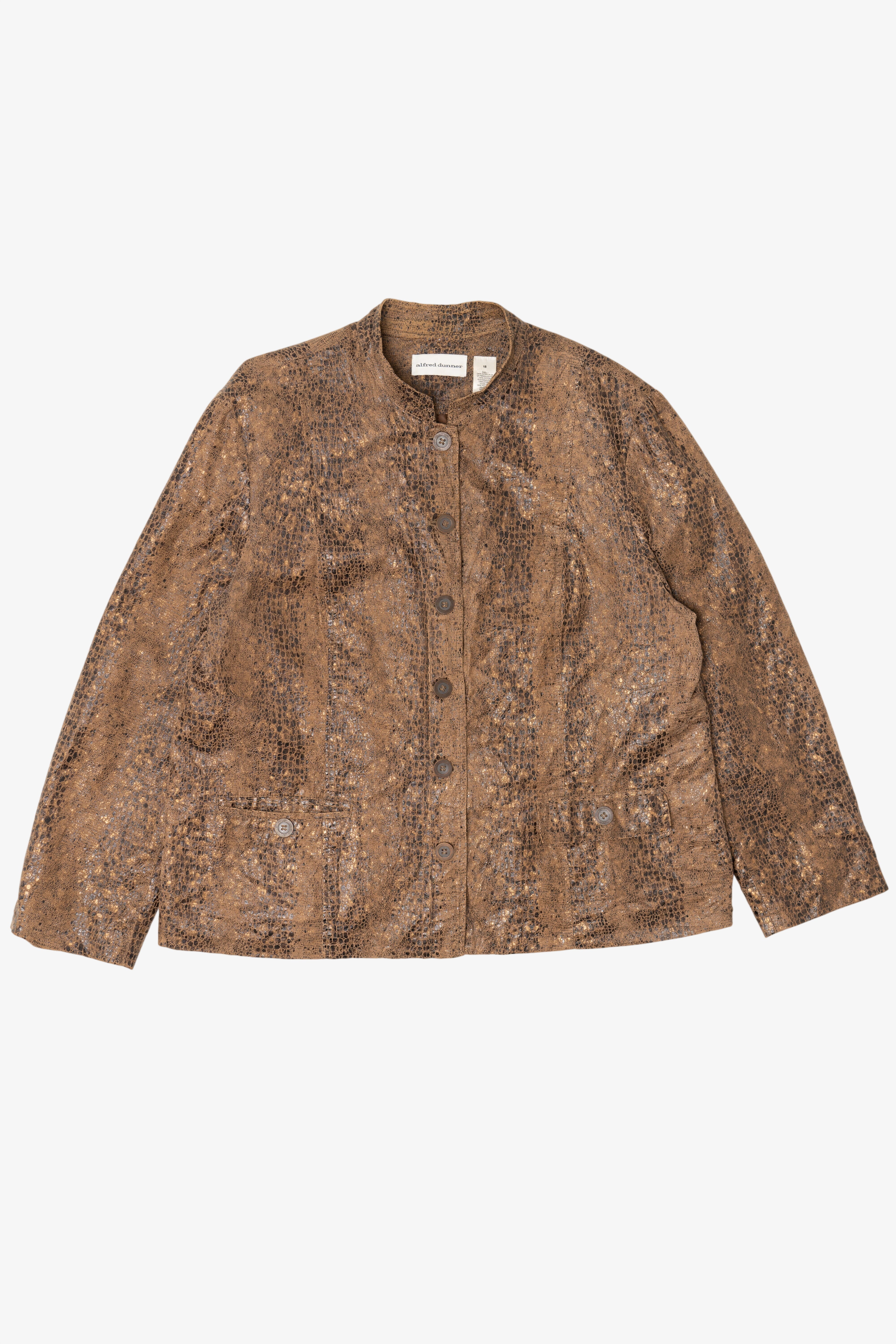 Vintage Alfred Dunner Snakeskin Print Lightweight Jacket (2000s)