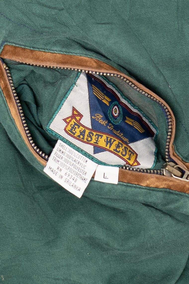 Vintage East West Color Block Flannel Lined Hooded Jacket (1990s)