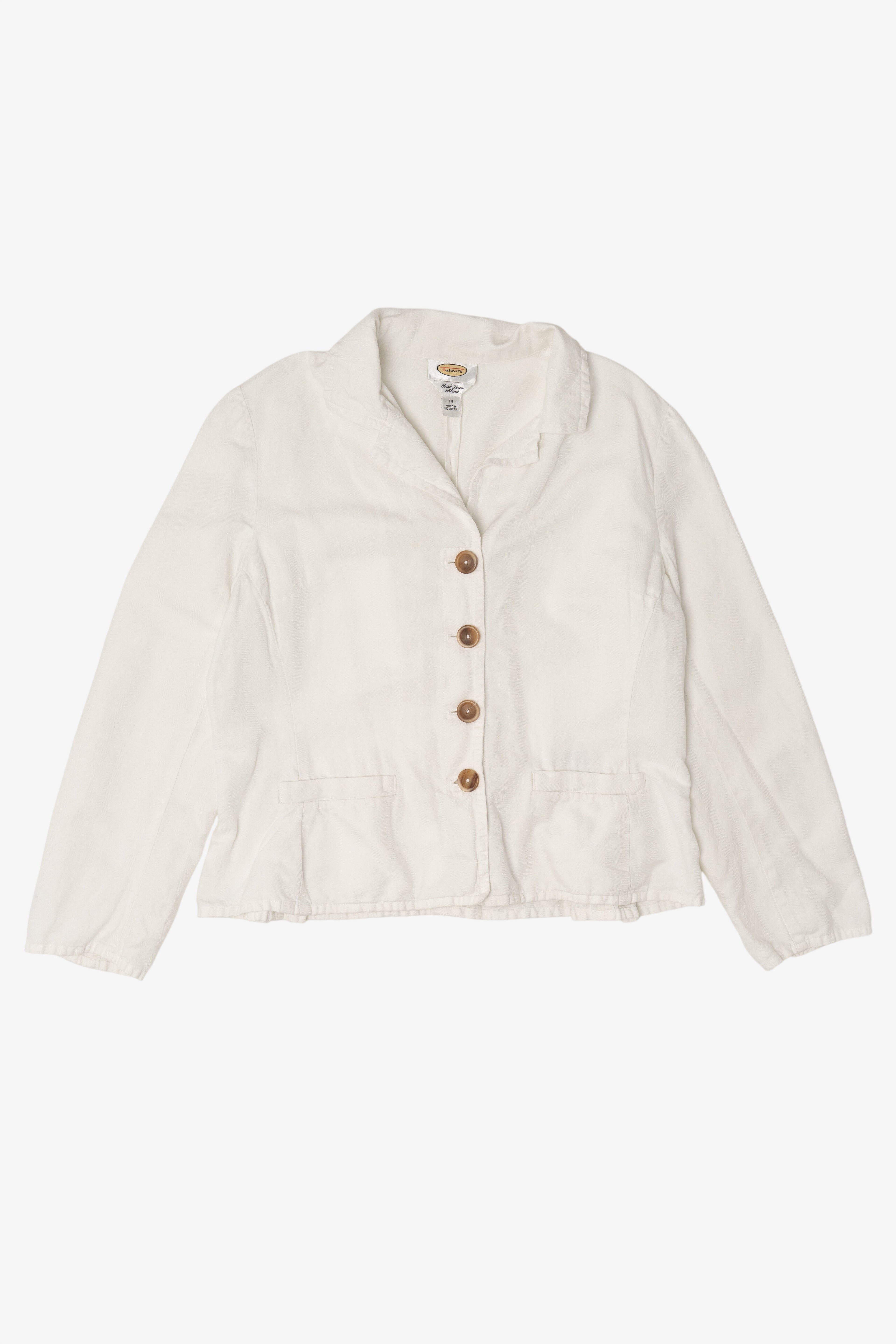 Vintage White Talbots Lightweight Irish Linen Blend Jacket (2000s)