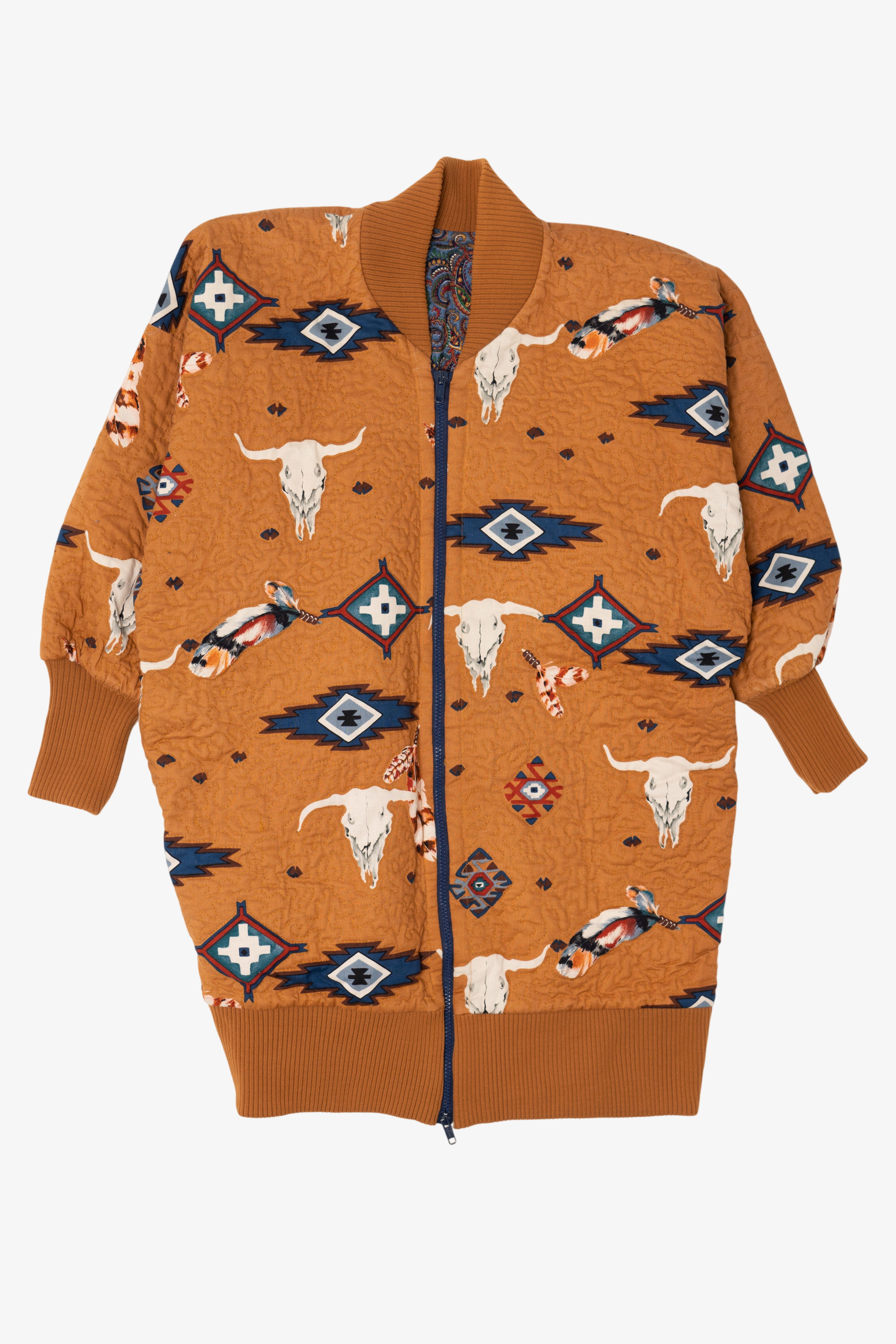 Vintage Orange Southwestern Paisley Lined Jacket (1980s)