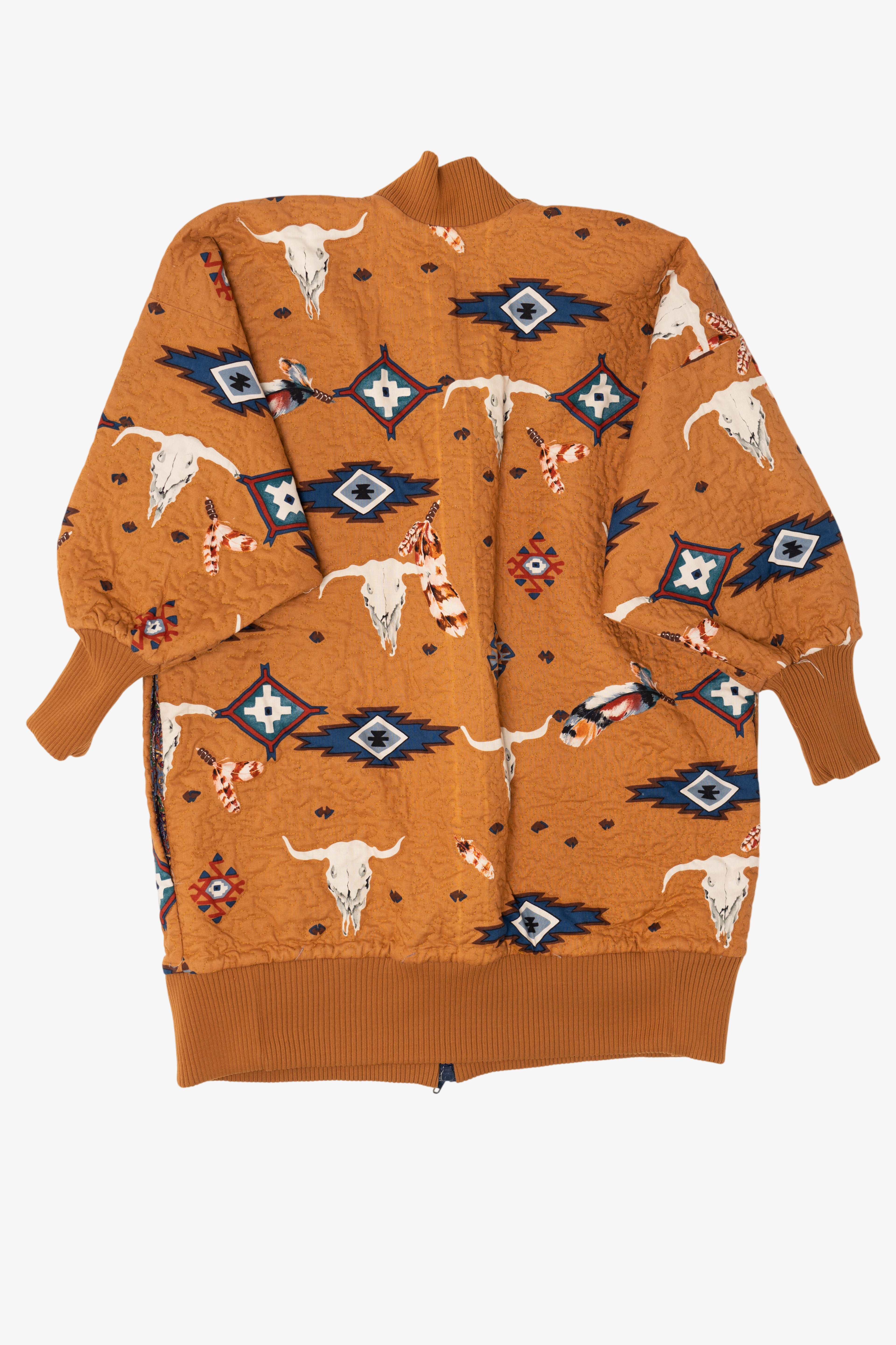 Vintage Orange Southwestern Paisley Lined Jacket (1980s)