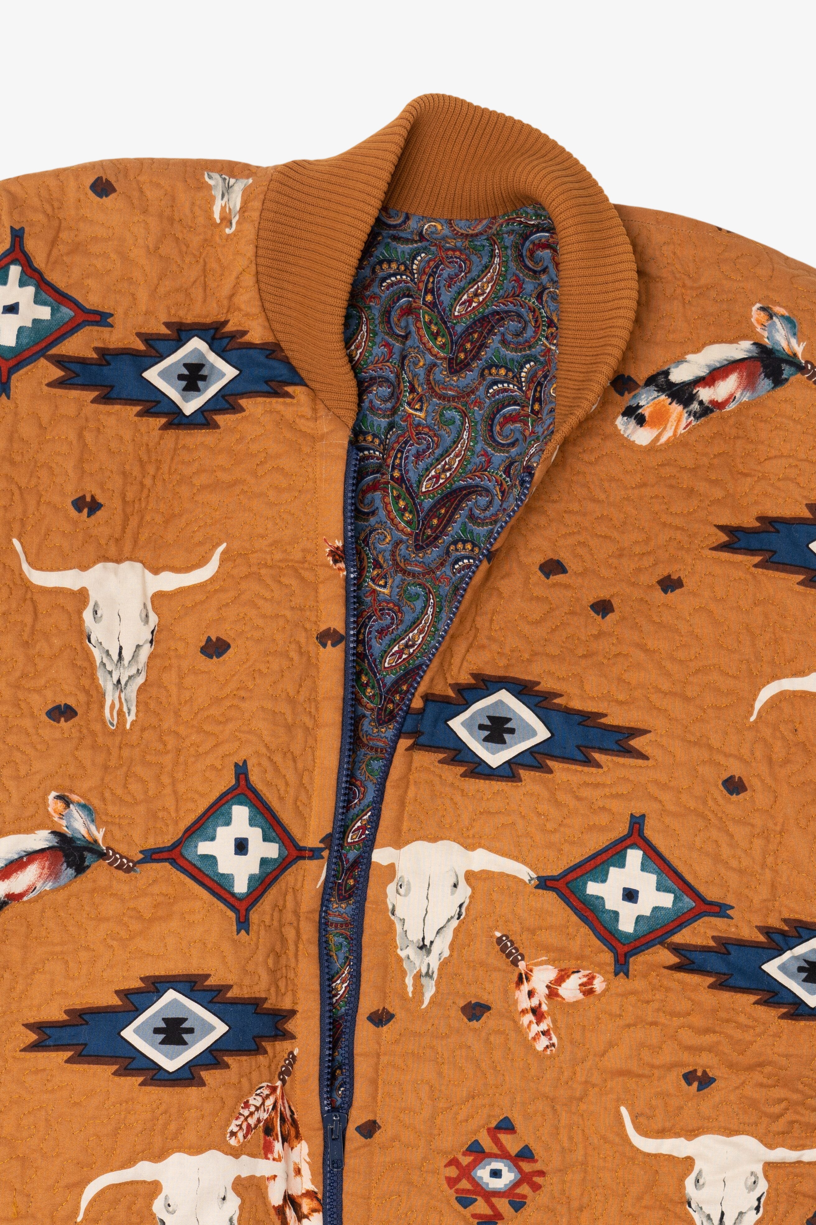 Vintage Orange Southwestern Paisley Lined Jacket (1980s)