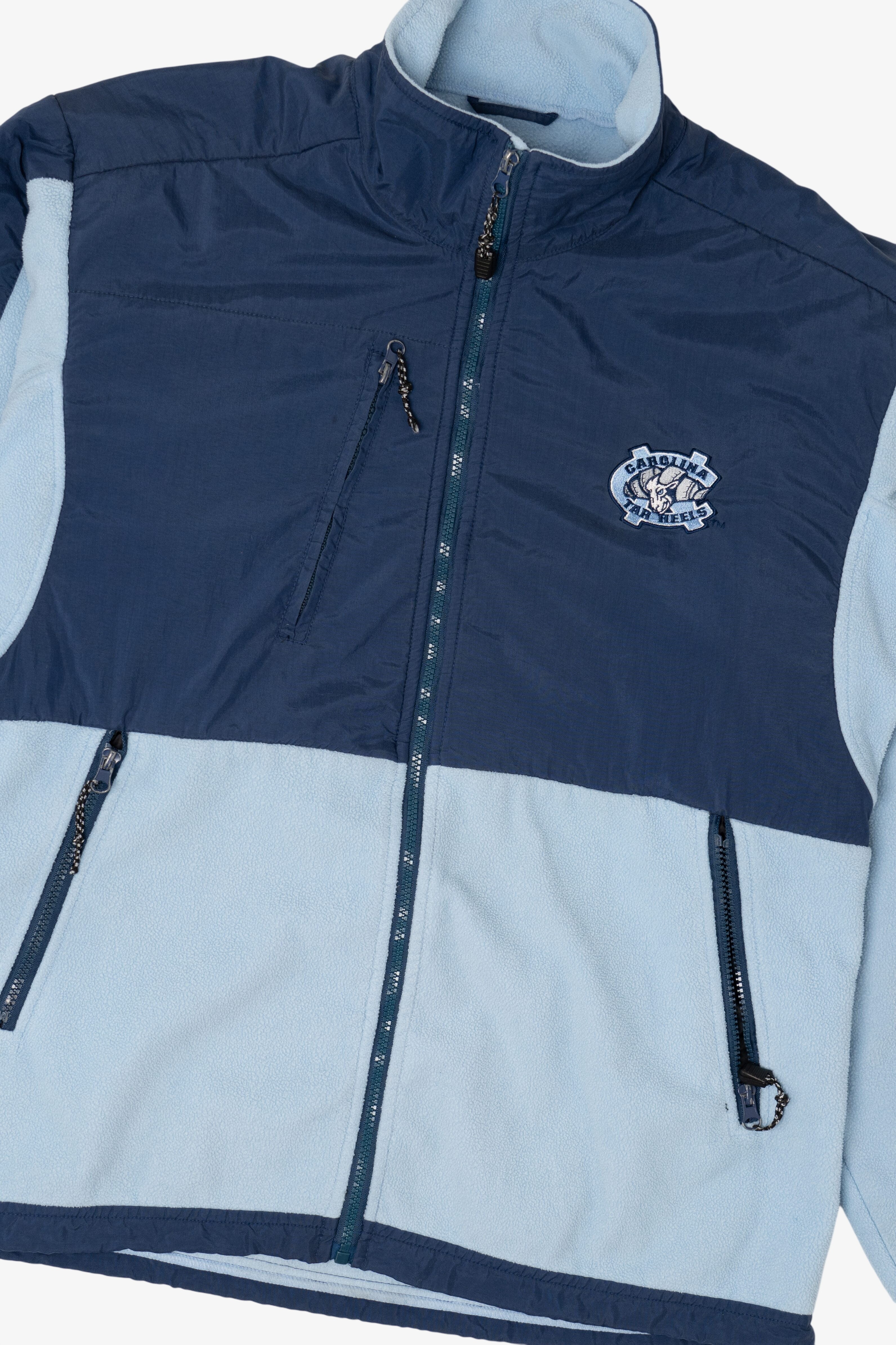 Vintage North Carolina Tar Heels Blue Color Block Jacket (1990s)