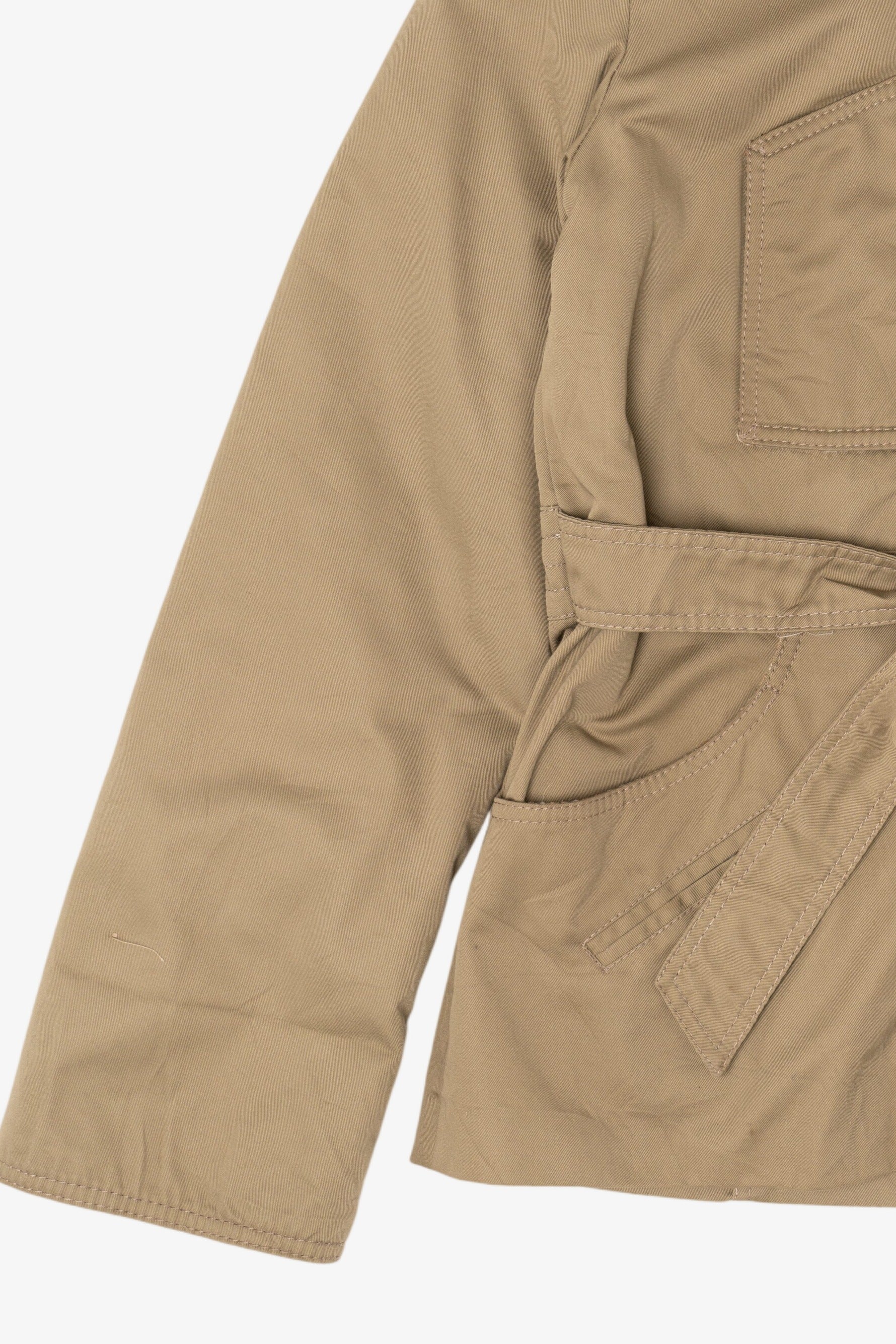 Vintage Khaki Plaid Lined Hooded Lightweight Jacket (1980s)