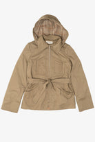 Vintage Khaki Plaid Lined Hooded Lightweight Jacket (1980s)