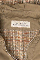 Vintage Khaki Plaid Lined Hooded Lightweight Jacket (1980s)