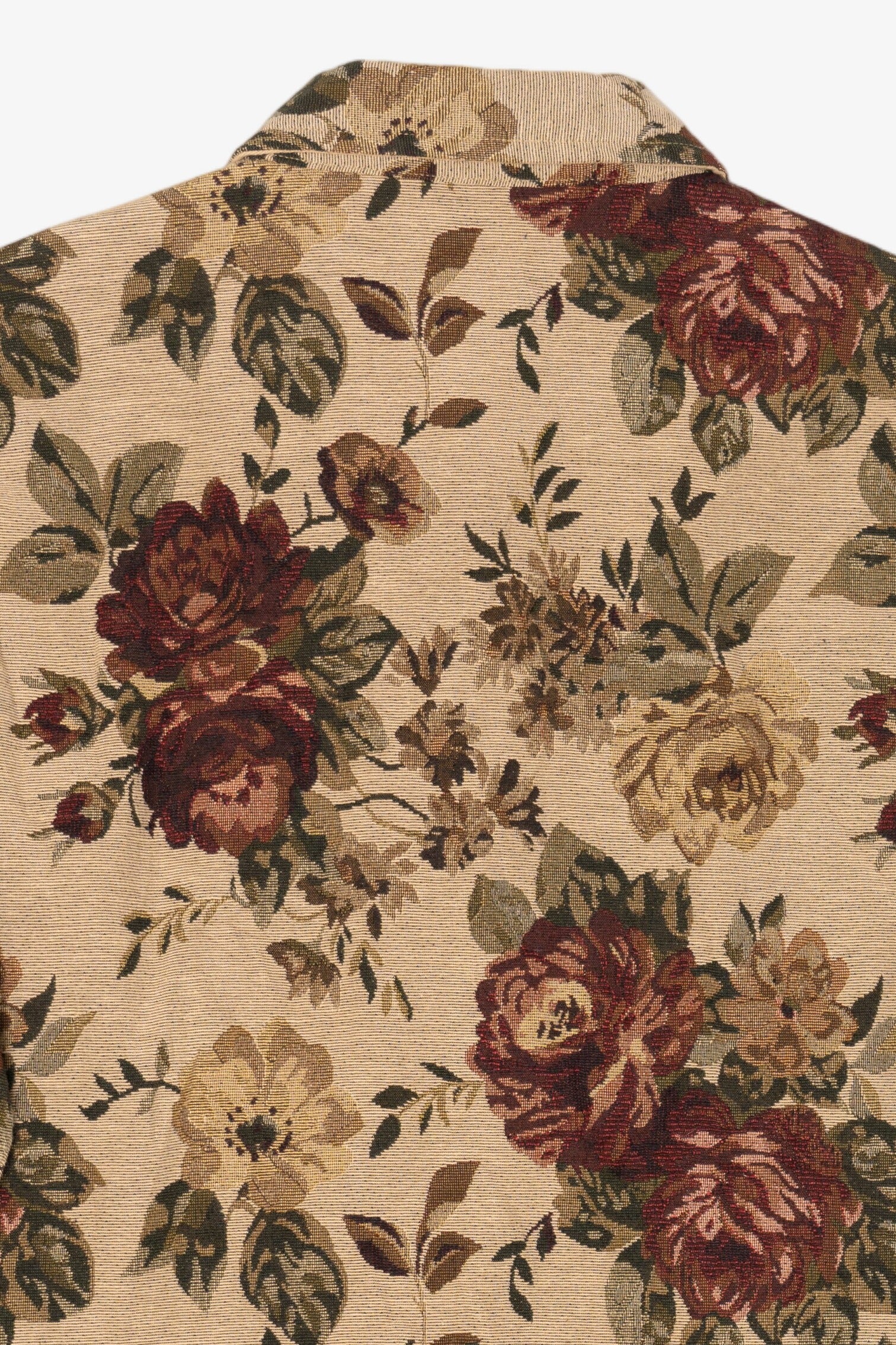 Vintage Beige Floral  Lemon Grass Studio Tapestry Jacket (1990s)