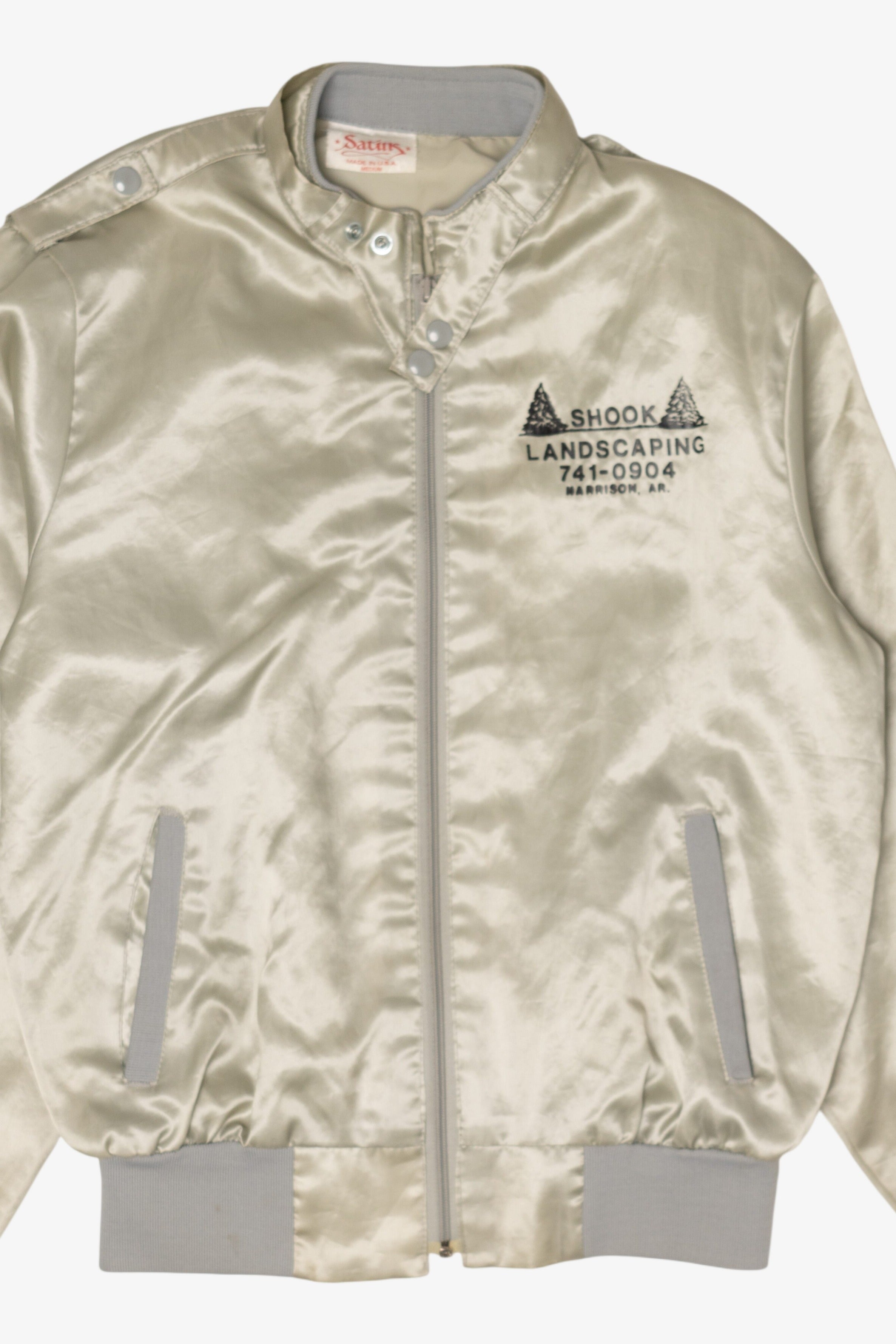 Vintage Silver Shook Landscaping Bomber Jacker (1980s)
