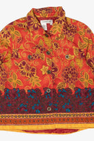 Vintage Y2k Orange-Red Floral Coldwater Creek Jacket (2000s)