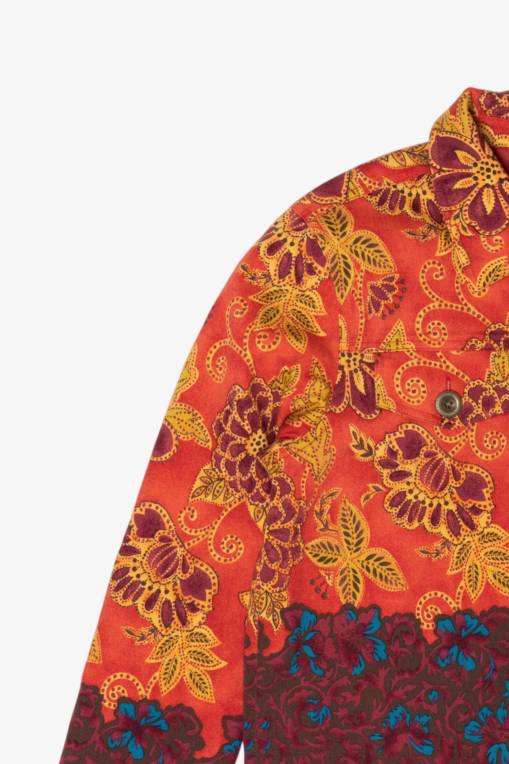 Vintage Y2k Orange-Red Floral Coldwater Creek Jacket (2000s)
