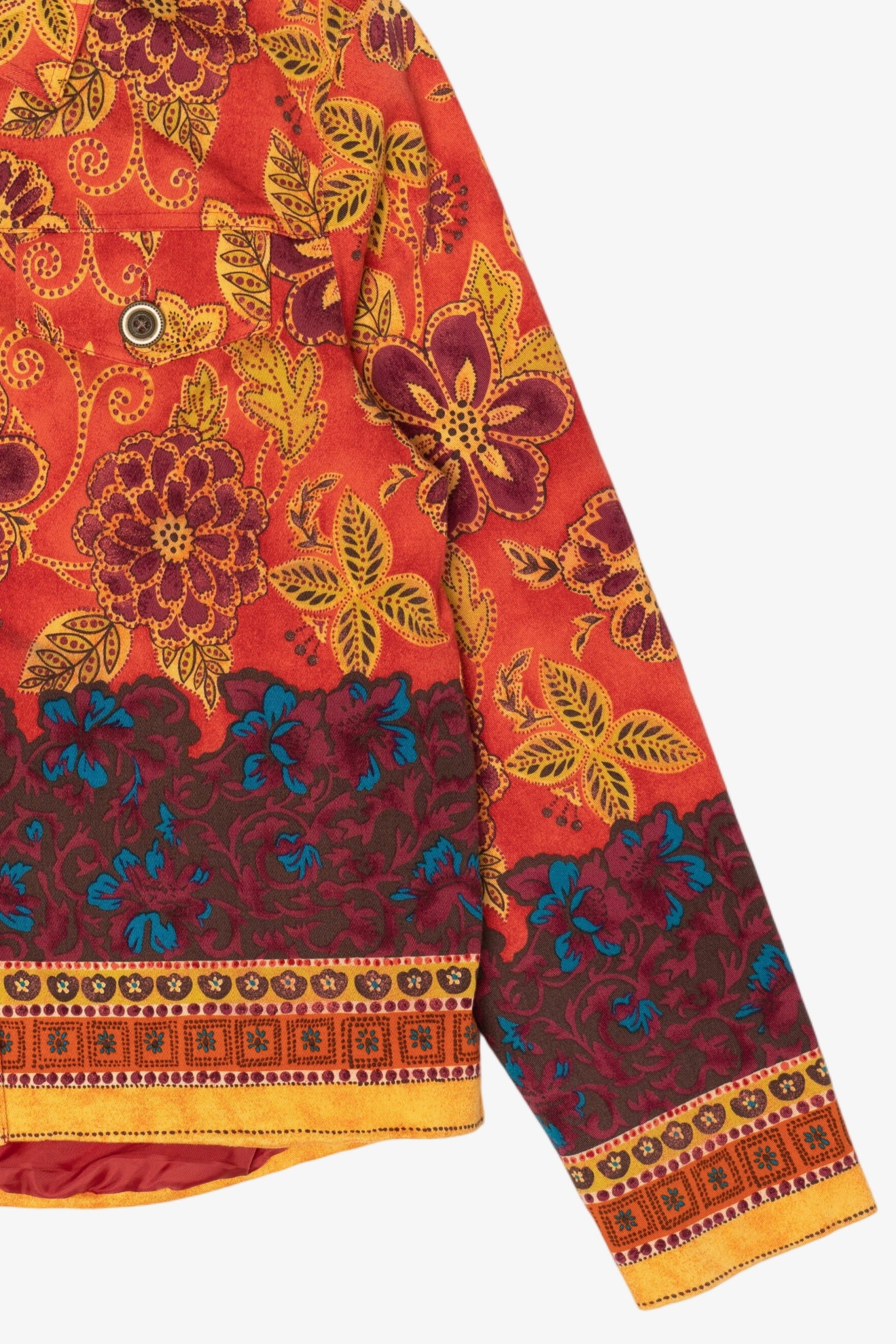 Vintage Y2k Orange-Red Floral Coldwater Creek Jacket (2000s)