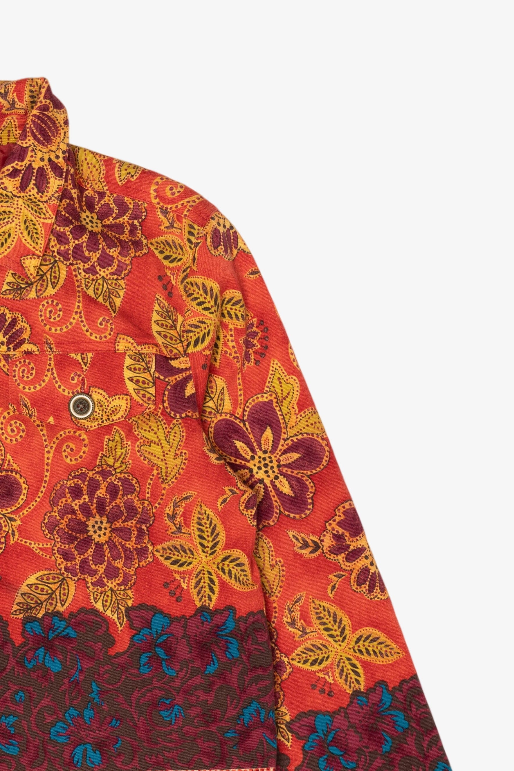 Vintage Y2k Orange-Red Floral Coldwater Creek Jacket (2000s)