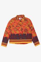 Vintage Y2k Orange-Red Floral Coldwater Creek Jacket (2000s)