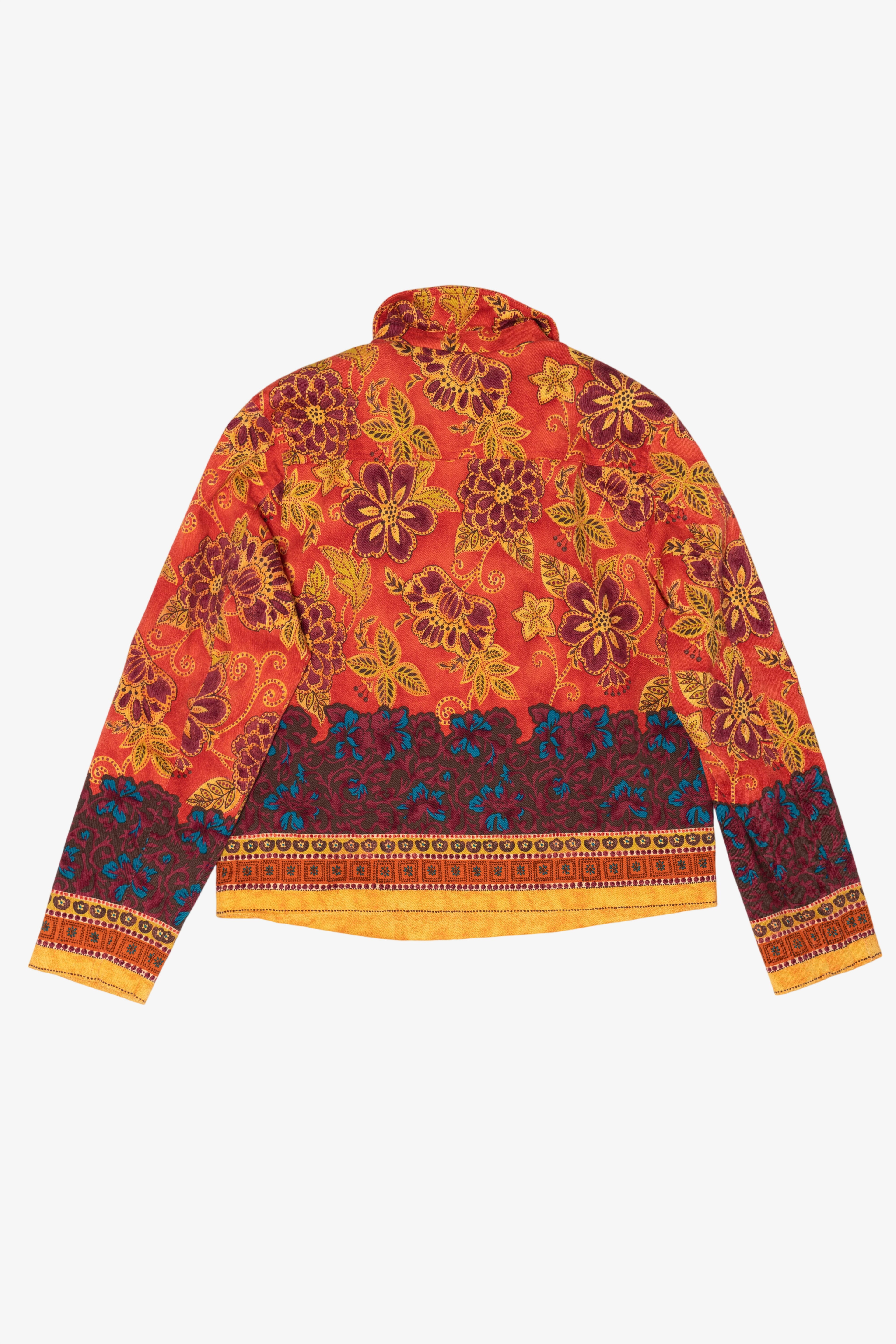 Vintage Y2k Orange-Red Floral Coldwater Creek Jacket (2000s)