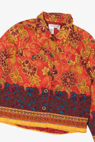 Vintage Y2k Orange-Red Floral Coldwater Creek Jacket (2000s)
