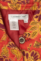 Vintage Y2k Orange-Red Floral Coldwater Creek Jacket (2000s)