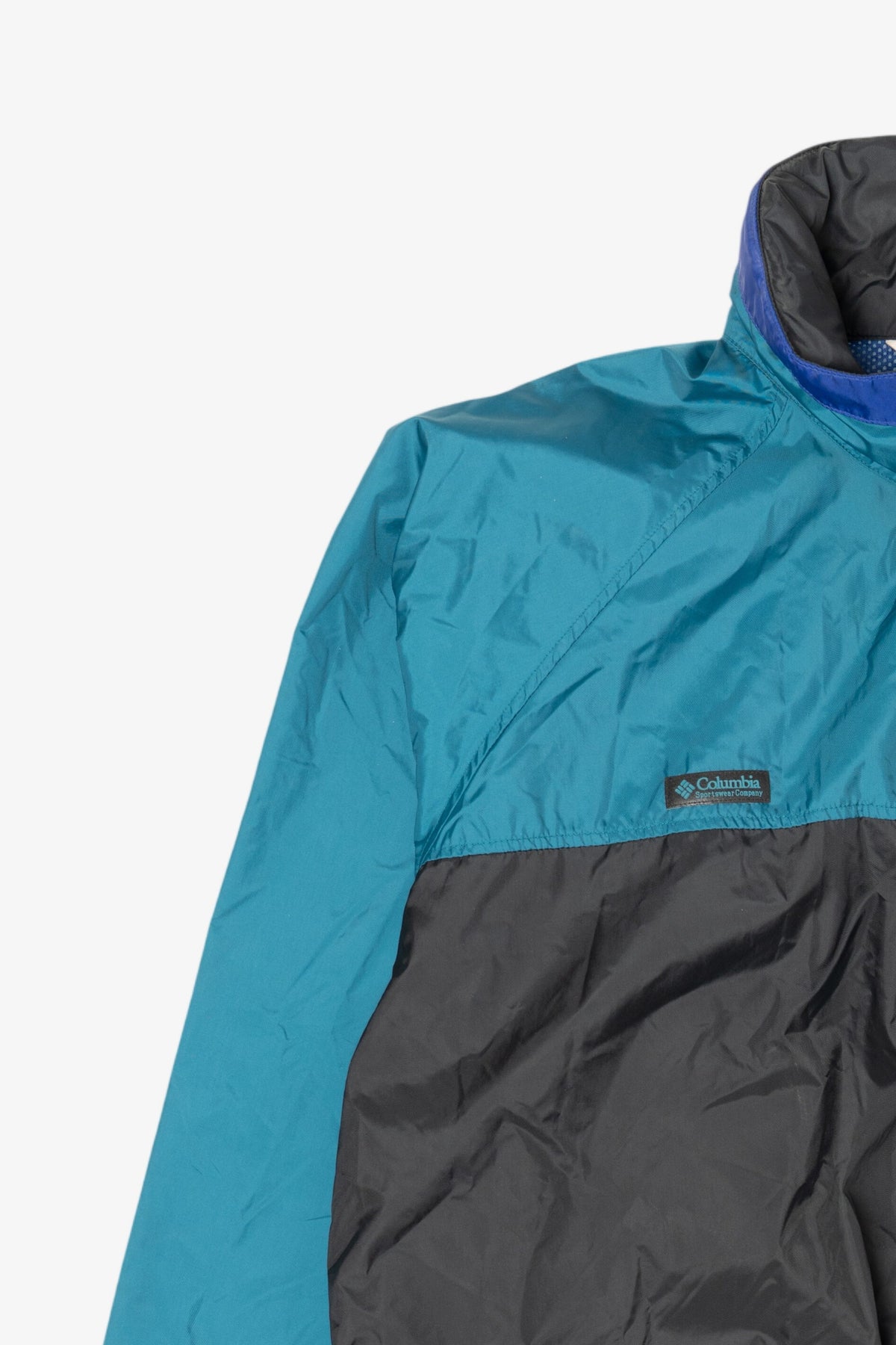 Vintage Teal Columbia Color Block Windbreaker (1990s)