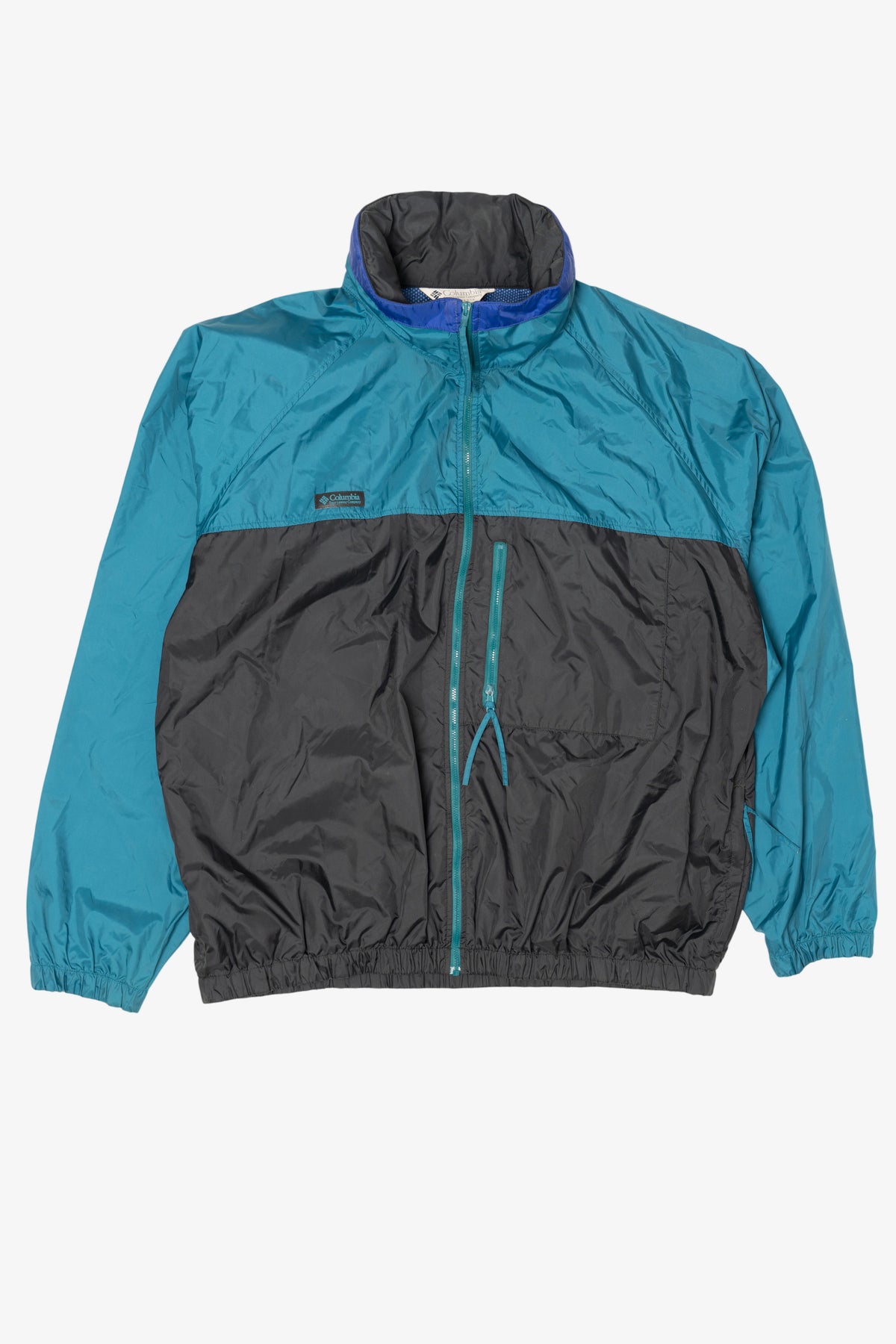 Vintage Teal Columbia Color Block Windbreaker (1990s)