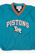 Vintage Teal Detroit Pistons Champion Pullover Jacket (1990s)