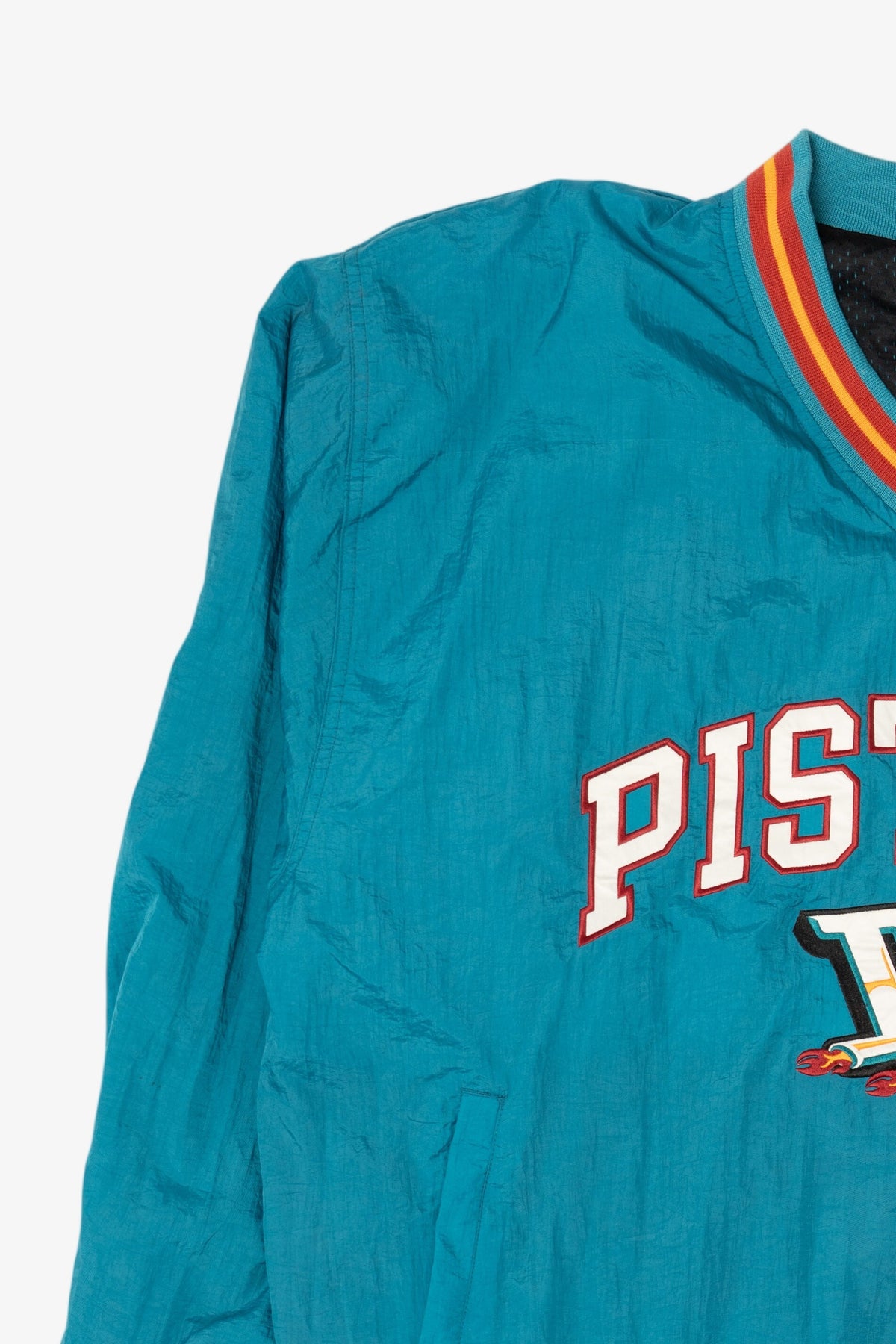 Vintage Teal Detroit Pistons Champion Pullover Jacket (1990s)