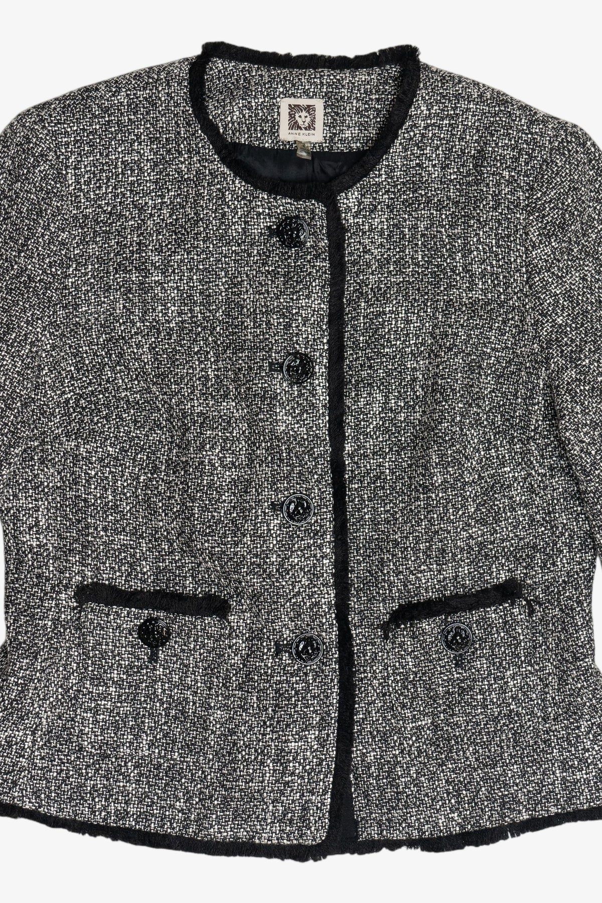 Anne Klein Tweed Collarless Blazer (2010s)