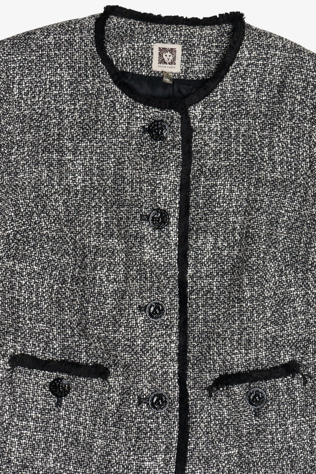 Anne Klein Tweed Collarless Blazer (2010s)