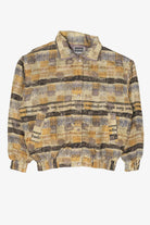 Vintage Details Express Stylized Letters Pattern Bomber Jacket (1990s)