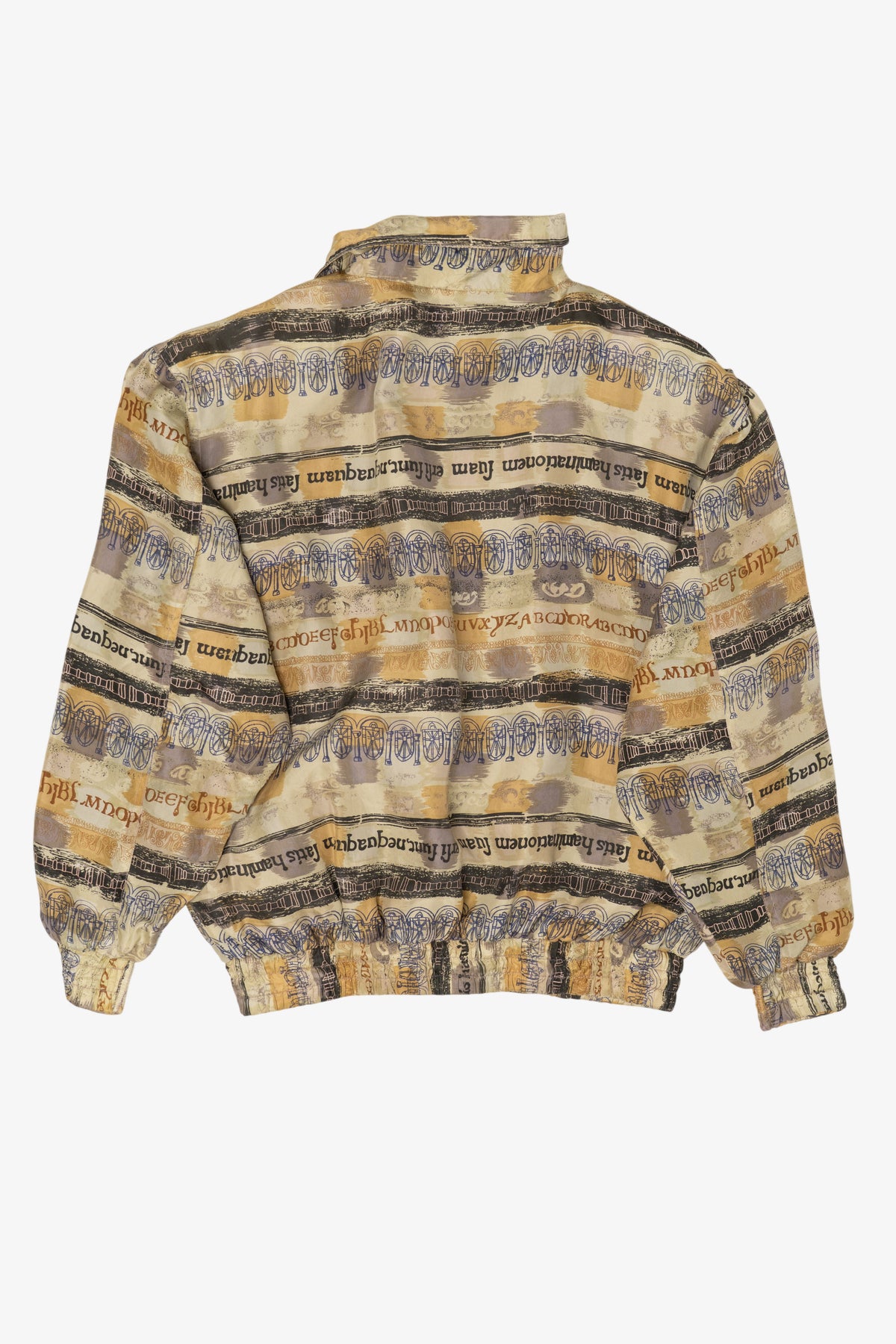 Vintage Details Express Stylized Letters Pattern Bomber Jacket (1990s)