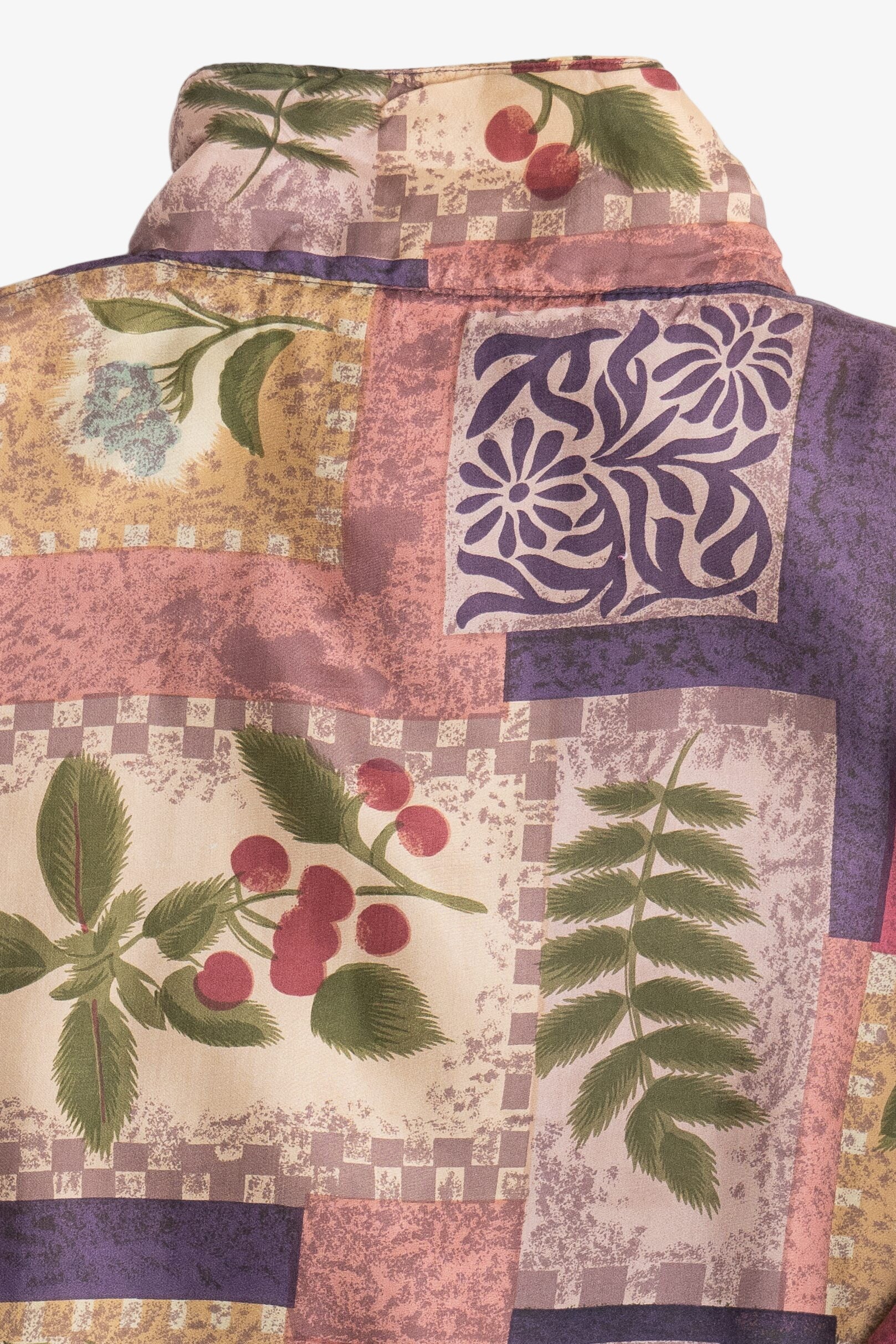 Vintage Stunt Sports Floral Grapevine Pattern Silk Jacket (1990s