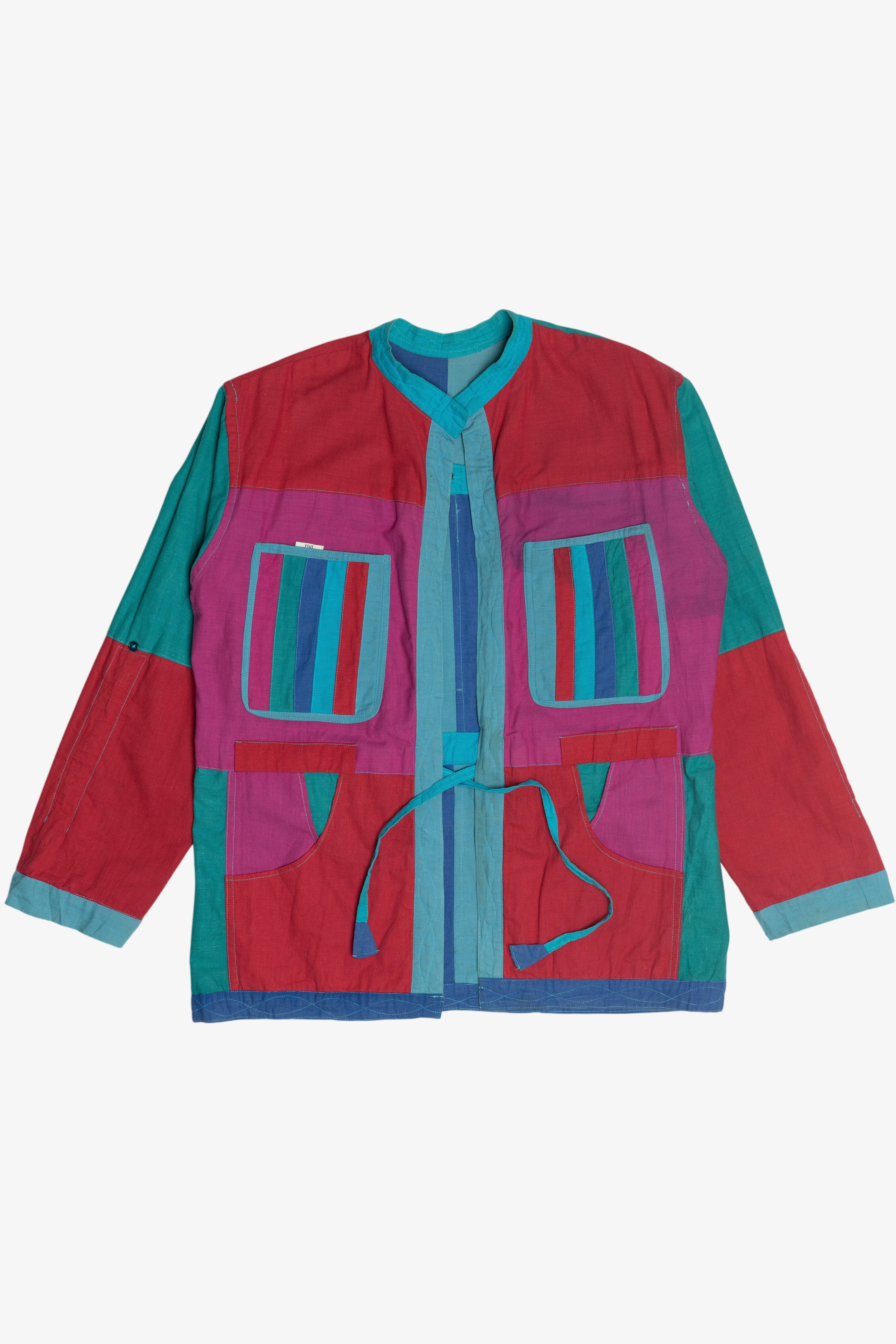 Vintage Nepalese Multi Pocket Reversible Patchwork Jacket (1990s