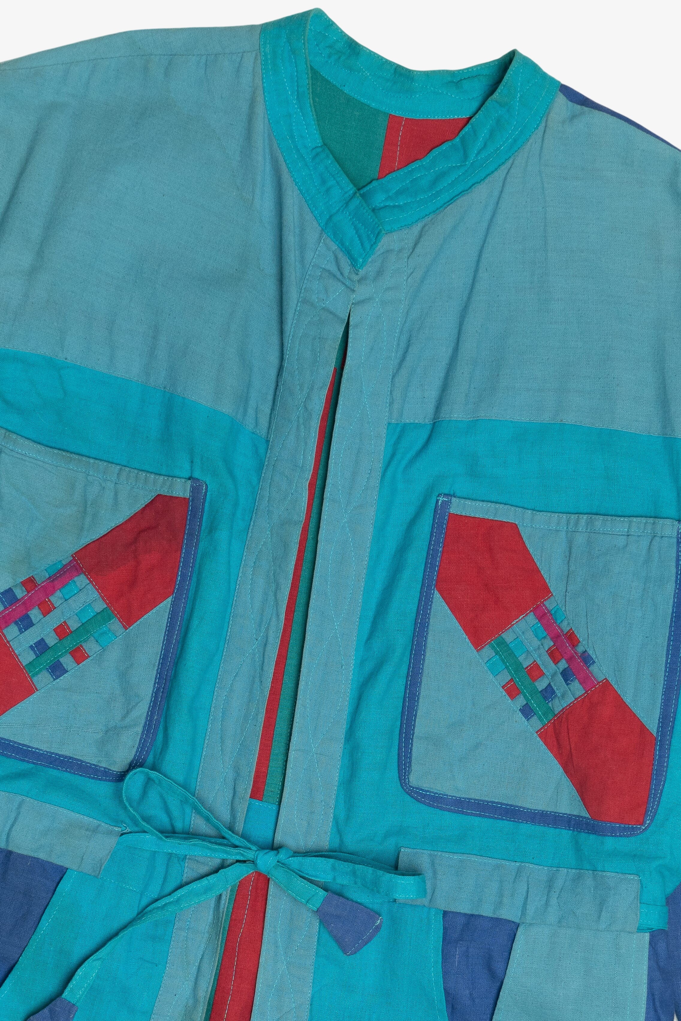 Vintage Nepalese Multi Pocket Reversible Patchwork Jacket (1990s