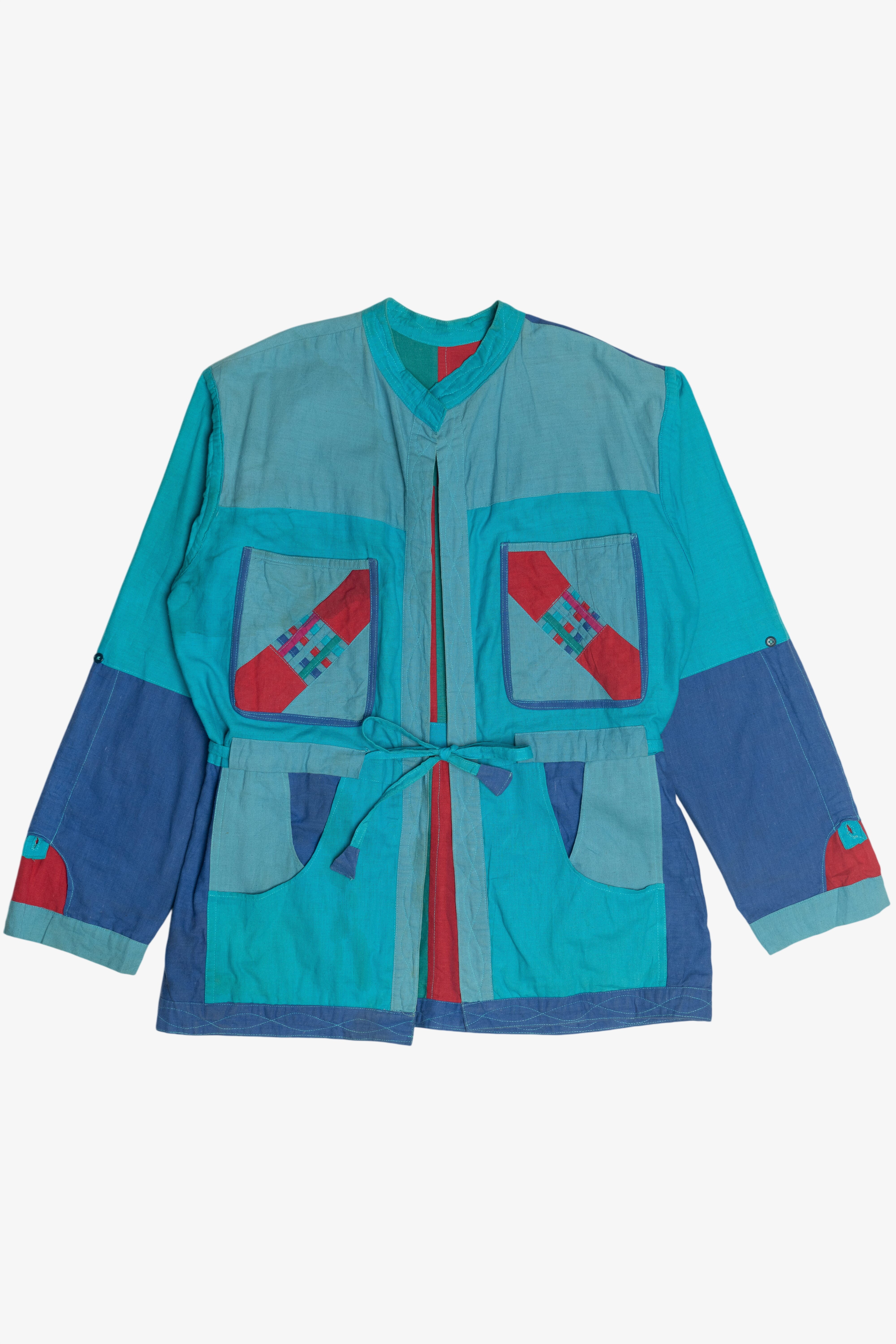 Vintage Nepalese Multi Pocket Reversible Patchwork Jacket (1990s