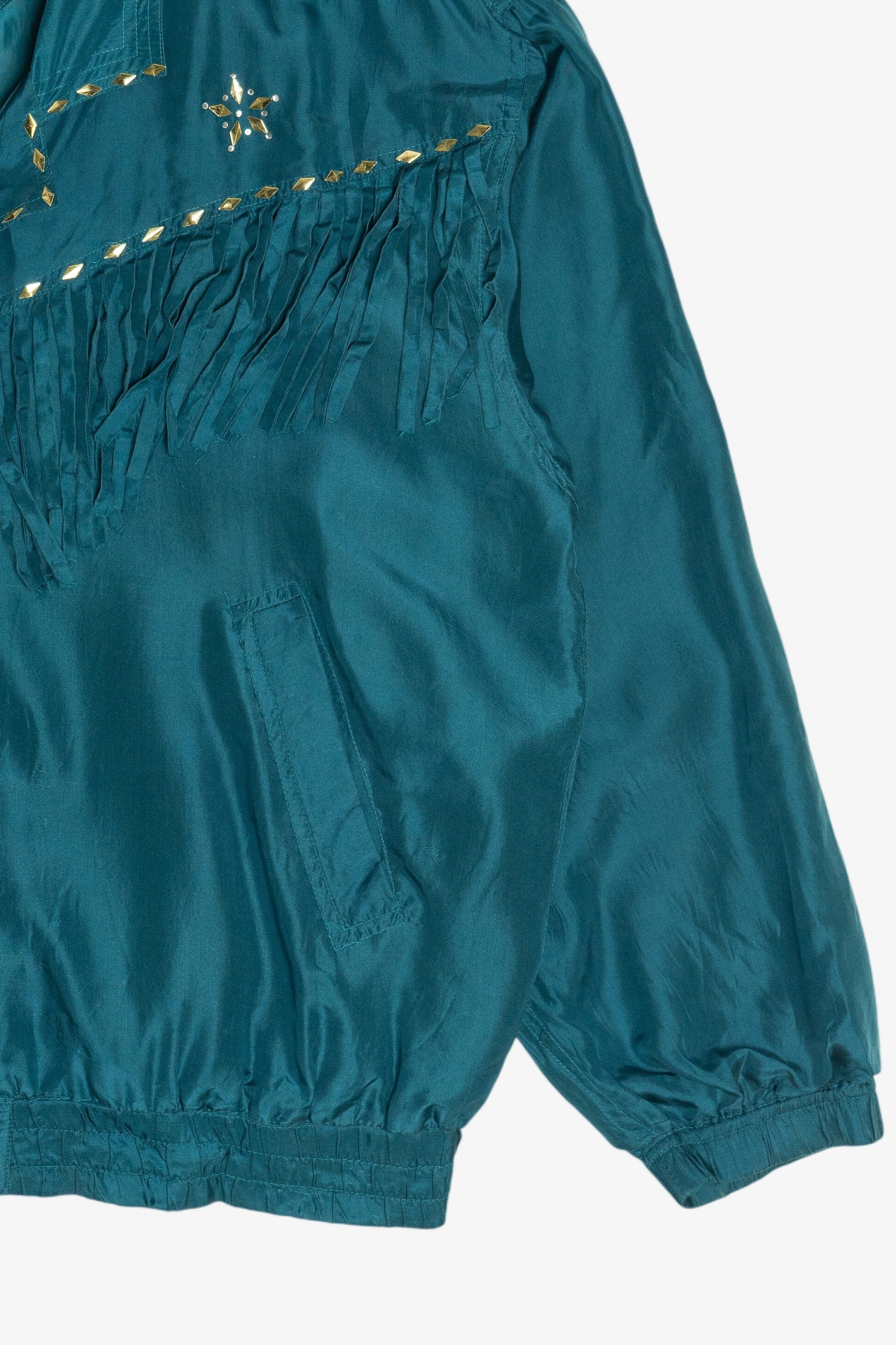 Vintage Bogari Silk Fringe Windbreaker Jacket (1980s)