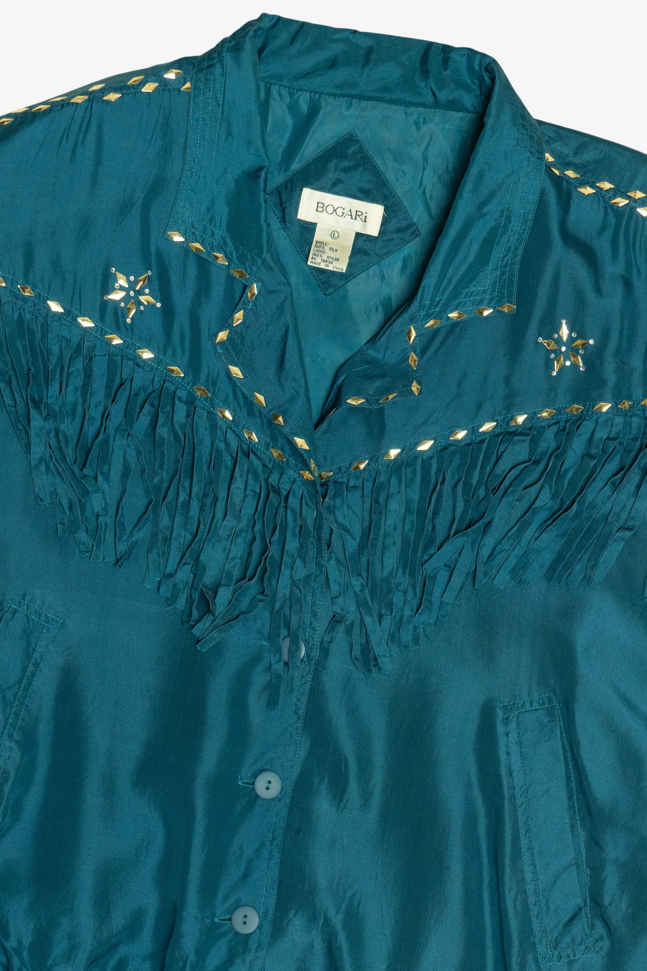 Vintage Bogari Silk Fringe Windbreaker Jacket (1980s)