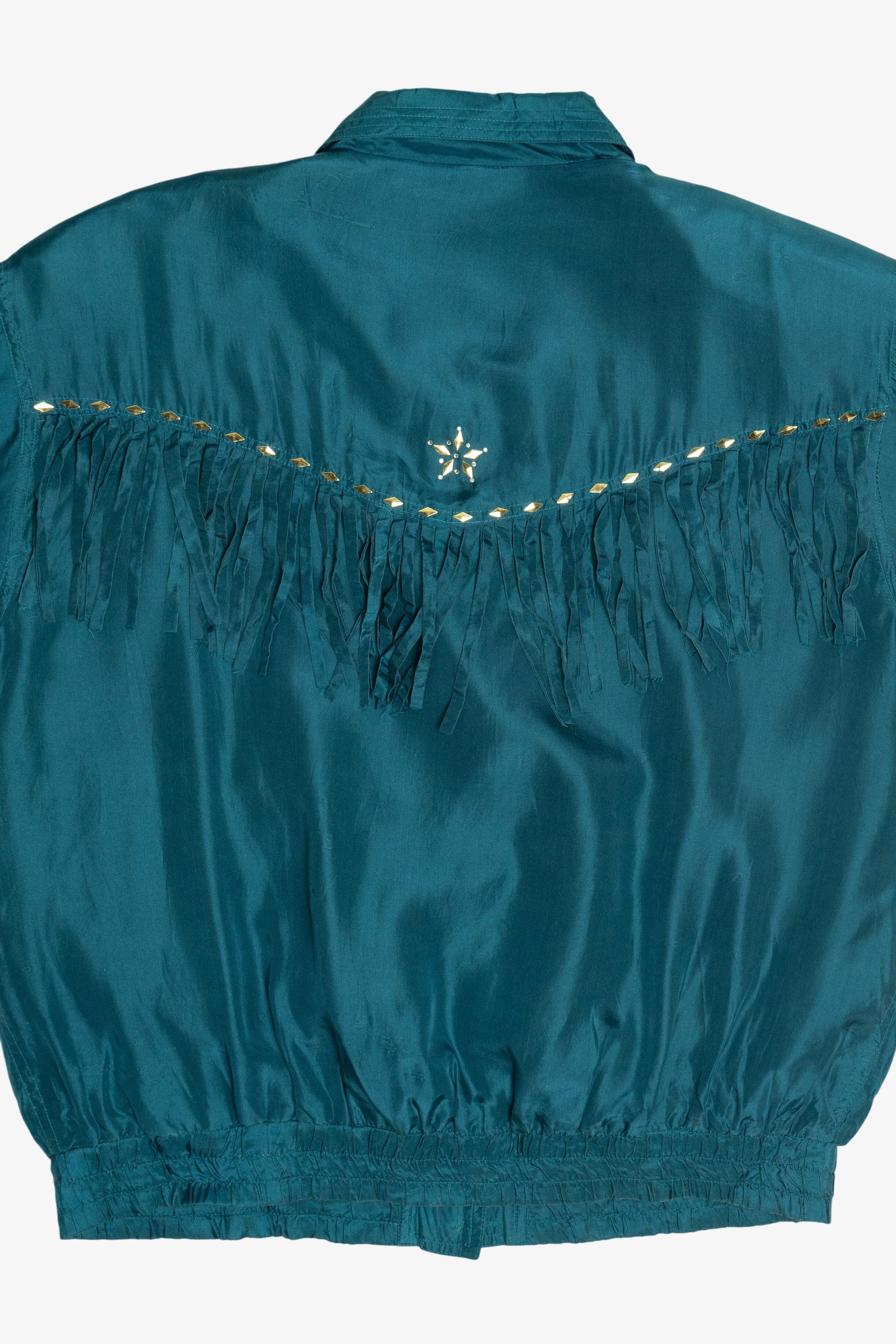 Vintage Bogari Silk Fringe Windbreaker Jacket (1980s)