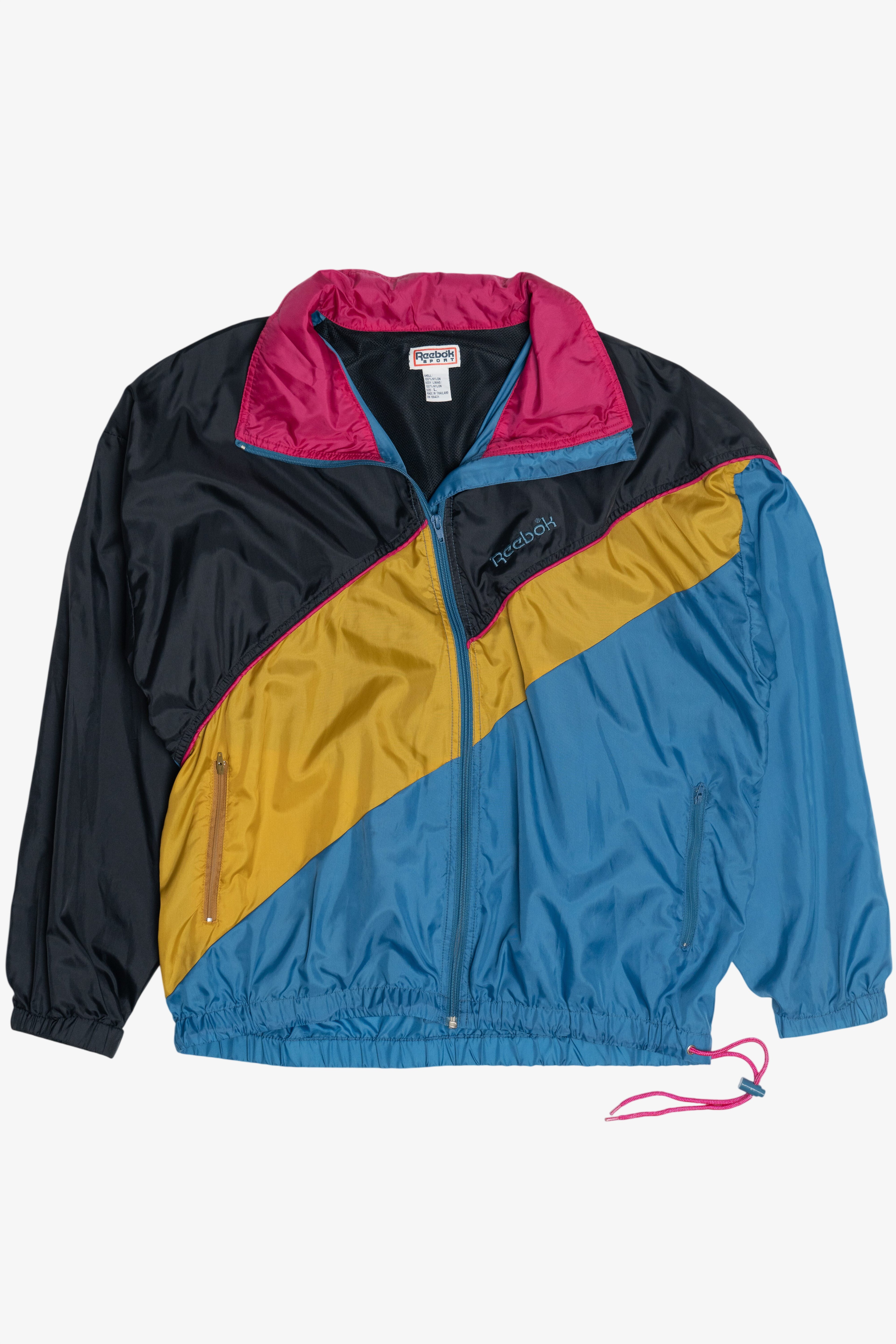 Vintage Reebok Color Block Hideaway Hood Windbreaker (1990s)