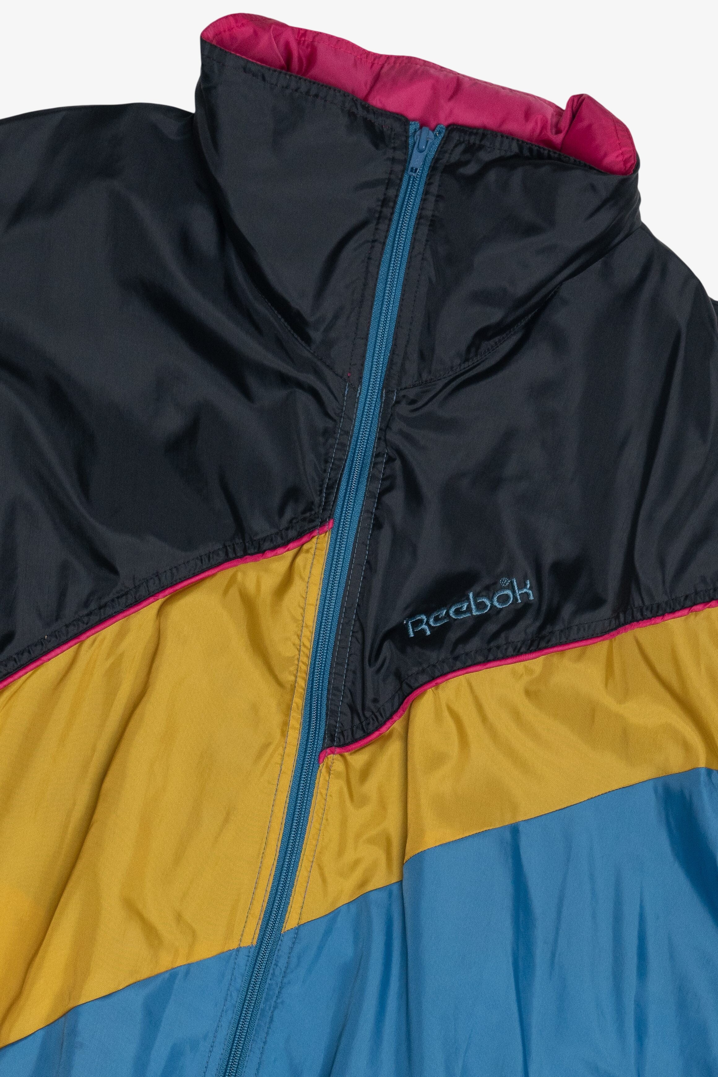 Vintage Reebok Color Block Hideaway Hood Windbreaker (1990s)