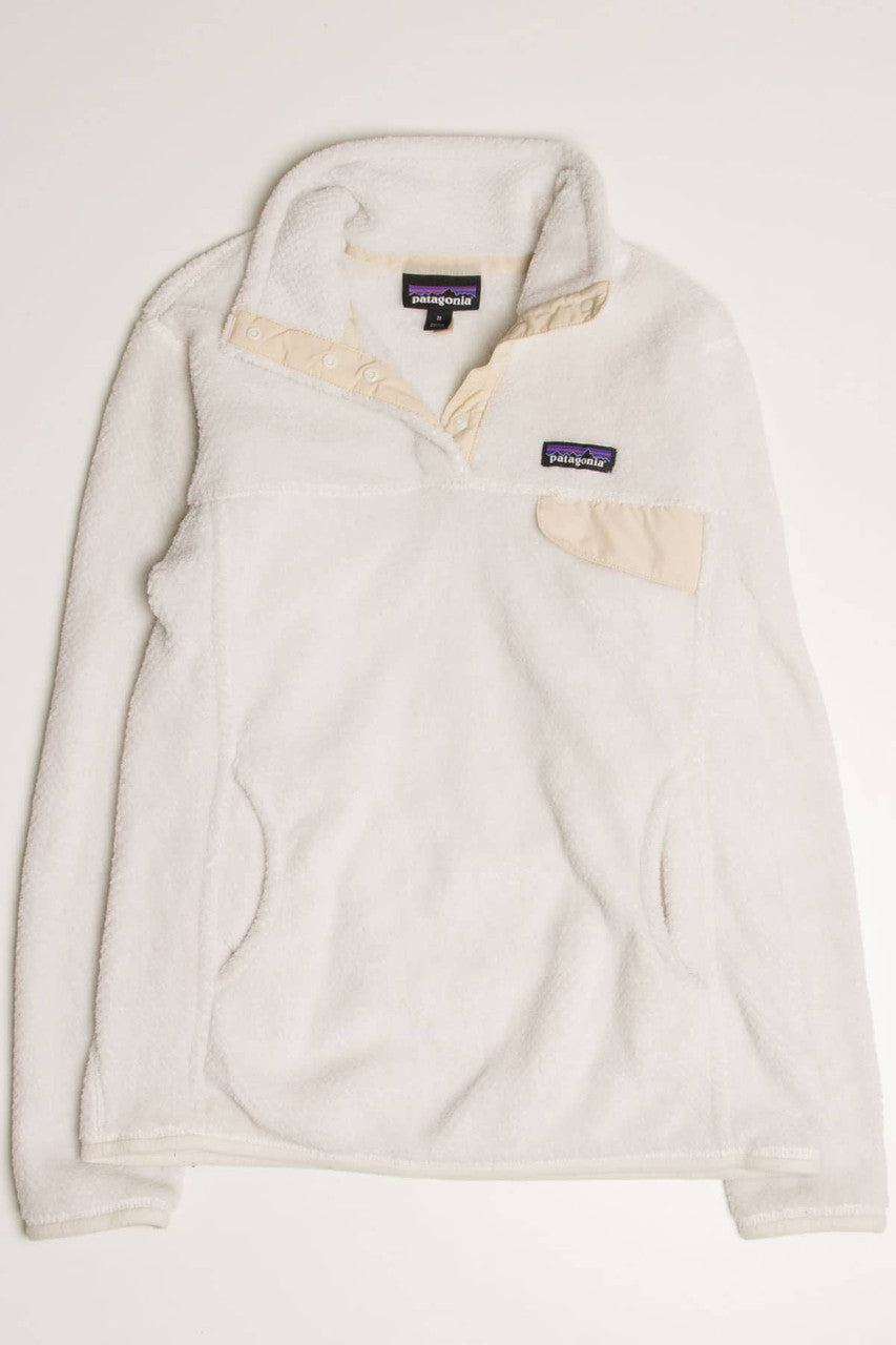 White Patagonia Fuzzy Fleece Pullover 1
