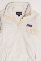 White Patagonia Fuzzy Fleece Pullover 1