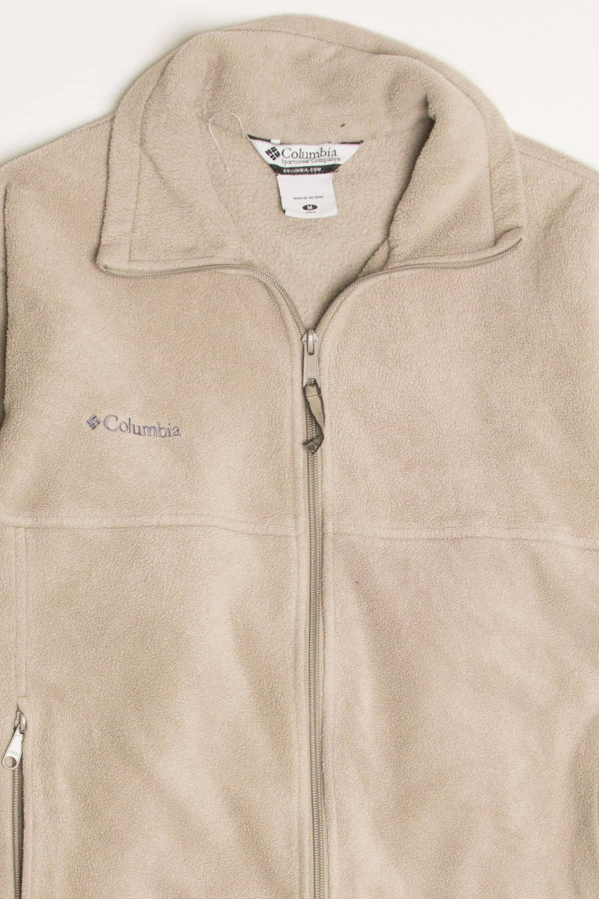 Beige Columbia Fleece Zip Up Jacket