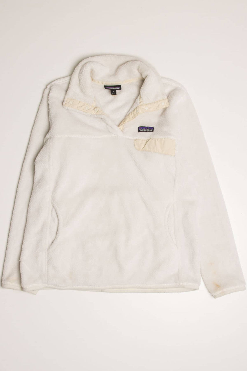 White Patagonia Fuzzy Fleece Pullover